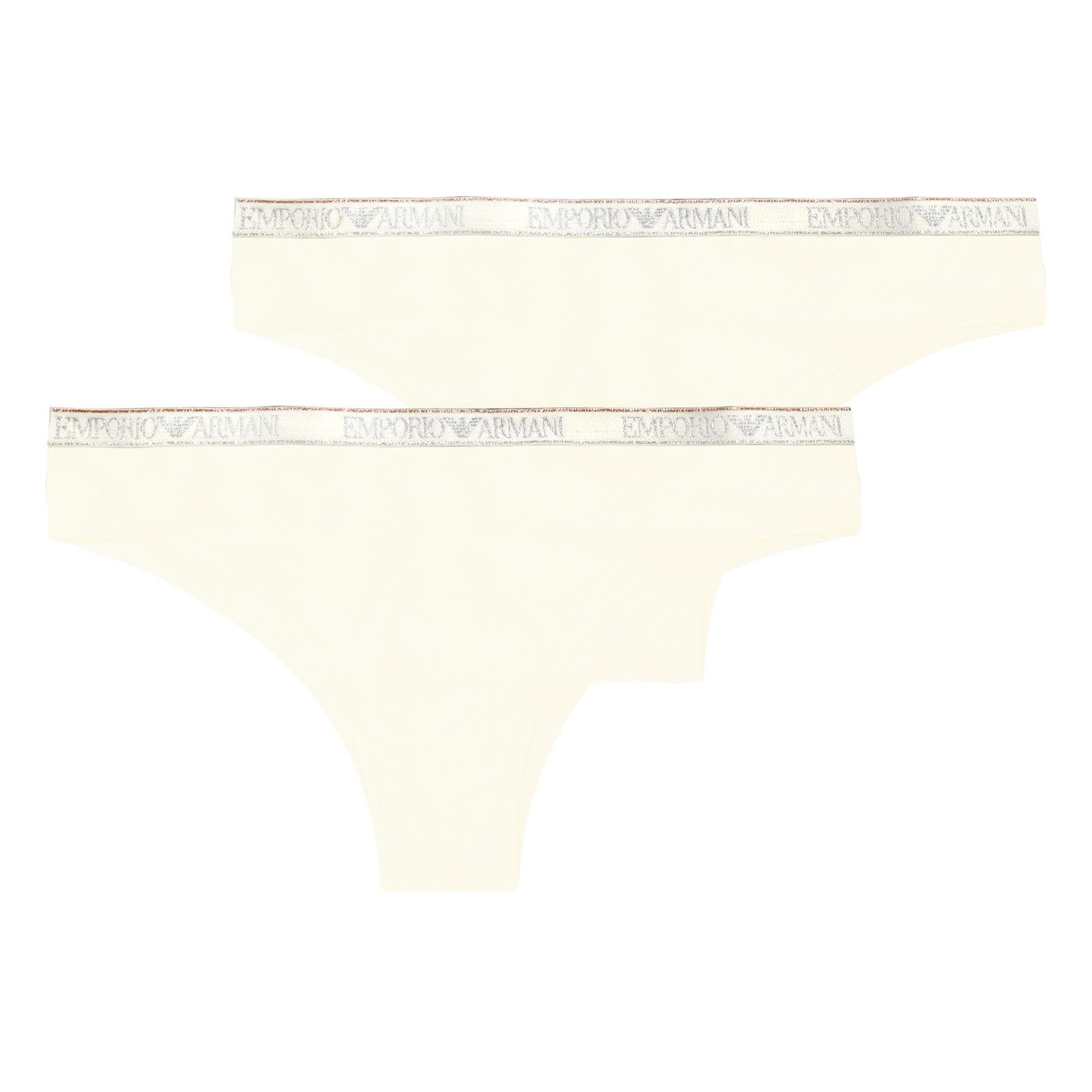 Emporio Armani Brasilslip 2er Pack Brazilian Slip (2-St) mit elastischem Logobund in metallischem Glanz