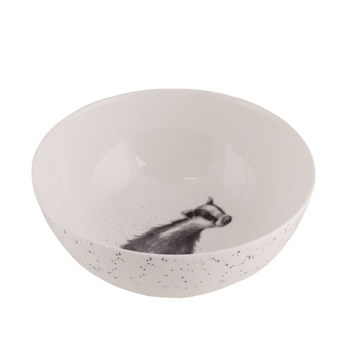 Wrendale Müslischale Wrendale Designs Porzellan Müsli Schale Dachs tief, ca. 15,5 cm D, Porzellan, (Stück)