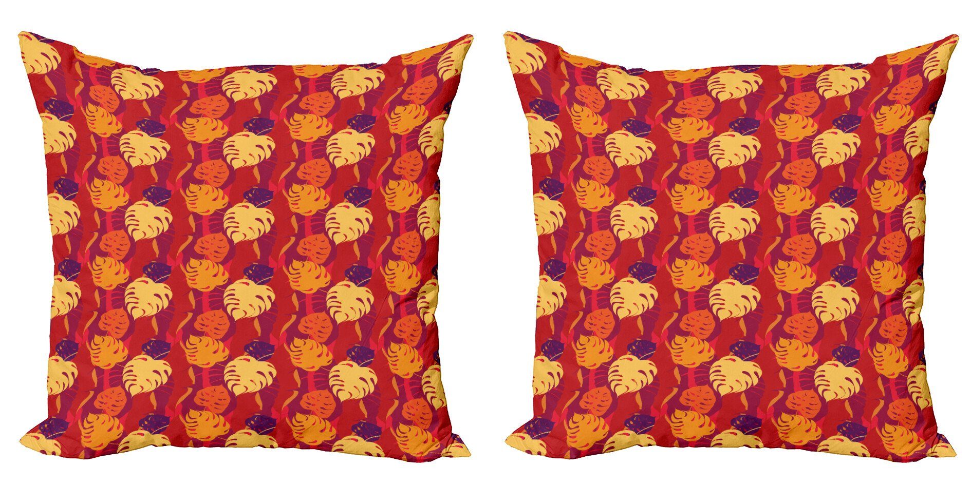 Kissenbezüge Modern Accent Doppelseitiger Digitaldruck, Abakuhaus (2 Stück), Tropisch Hawaii Foliage Silhouettes