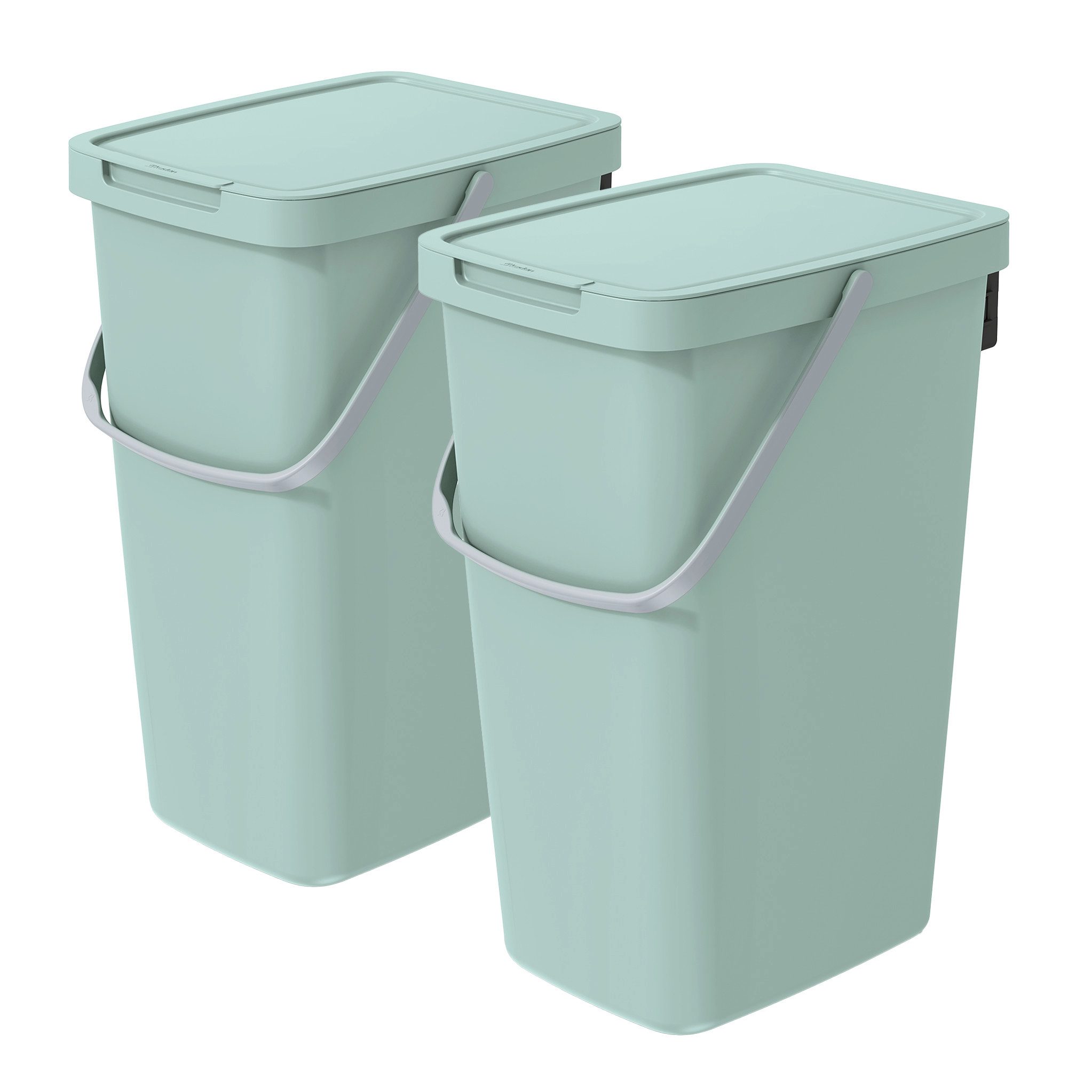 Mülleimer Q-SYSTEMA Abfalleimer-Set 2 x 20 Liter