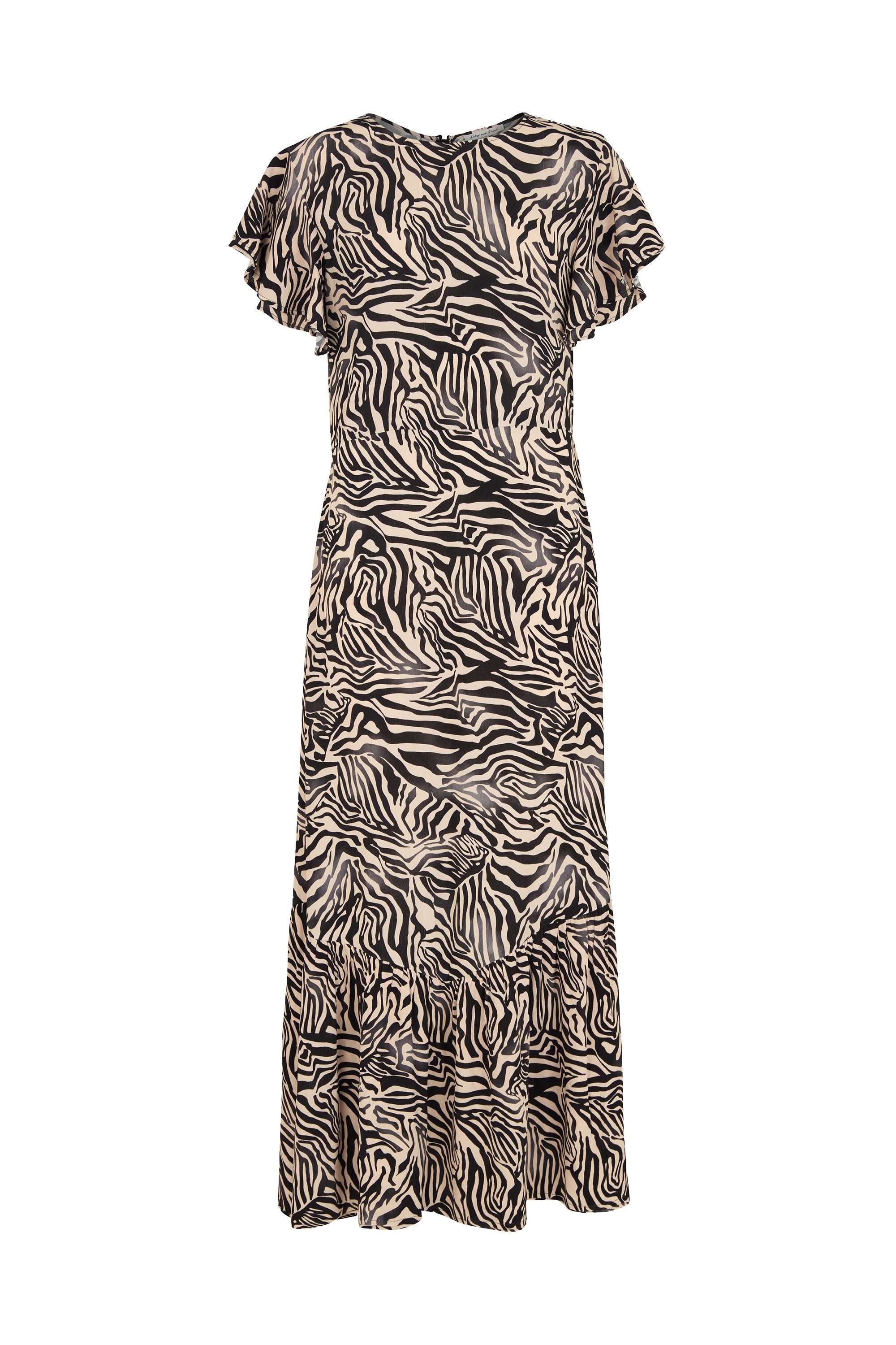 Lily and Lionel Midikleid Zelda Tiered Zebra Print Maxi Dress Damen