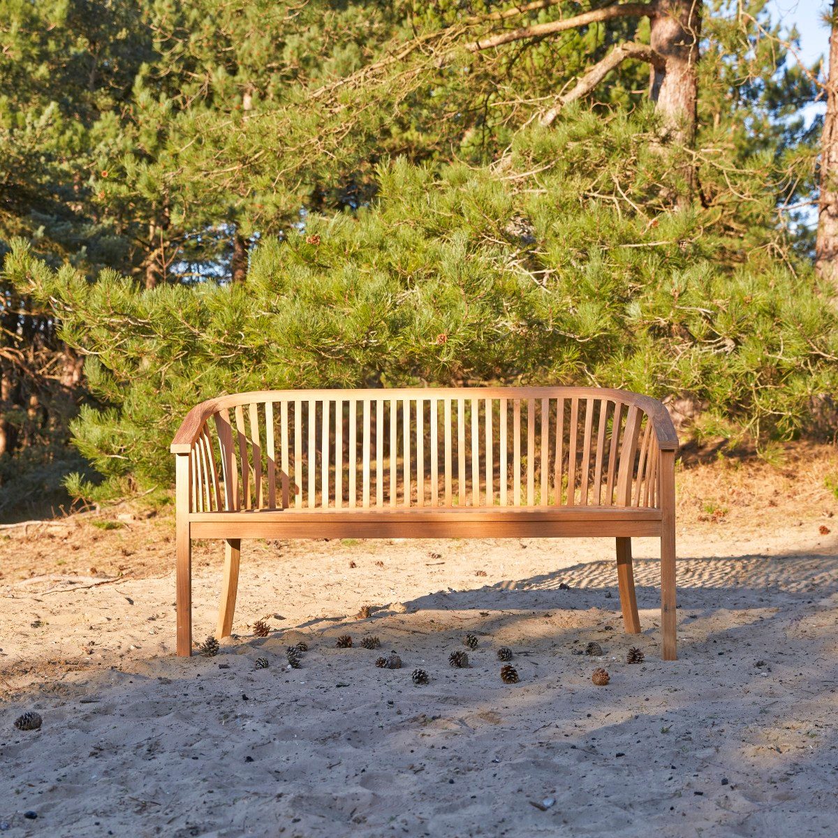 Tikamoon Garten-Essgruppe Ernest Gartenbank aus massivem Teakholz