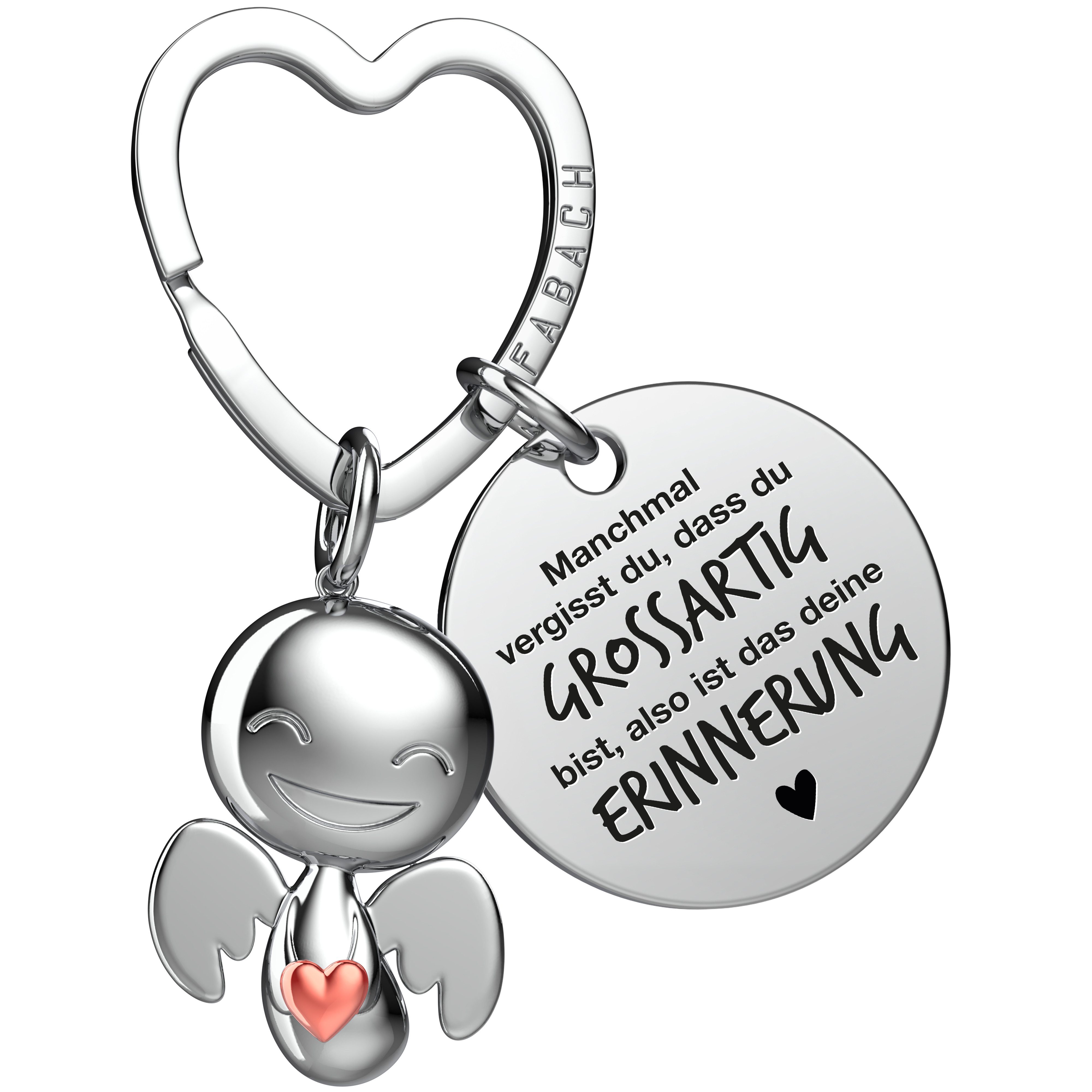 FABACH Schlüsselanhänger Schutzengel Happy mit Herz & "Beste Freundin" Grav günstig online kaufen