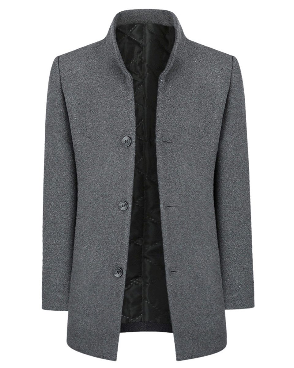 Allthemen Wollmantel verdickter Wintermantel mittellanger Mantel Slim Fit