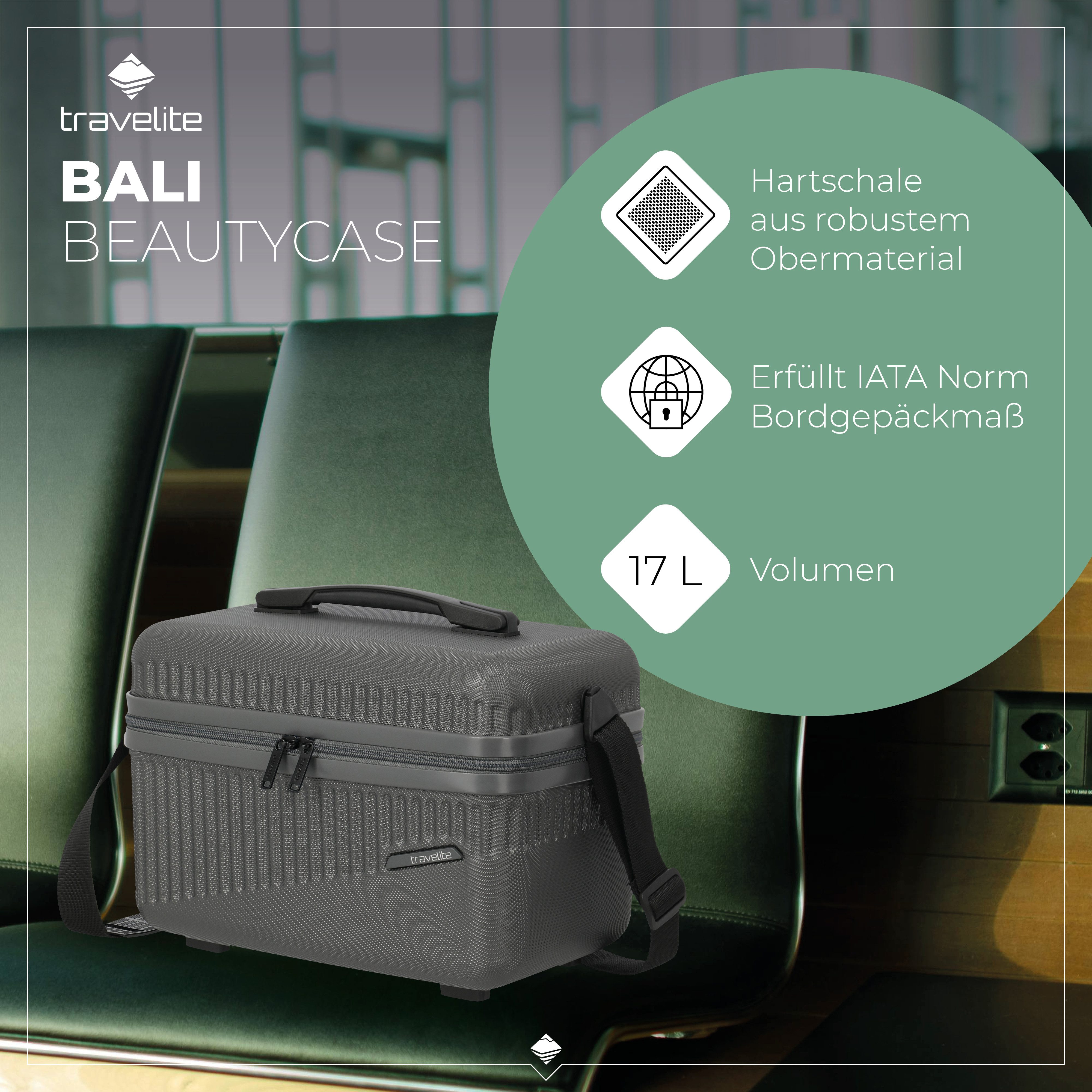 travelite Beautycase BALI Kosmetikkoffer, mit Aufsteckfunktion und Organizer – ideal für Reise und Alltag