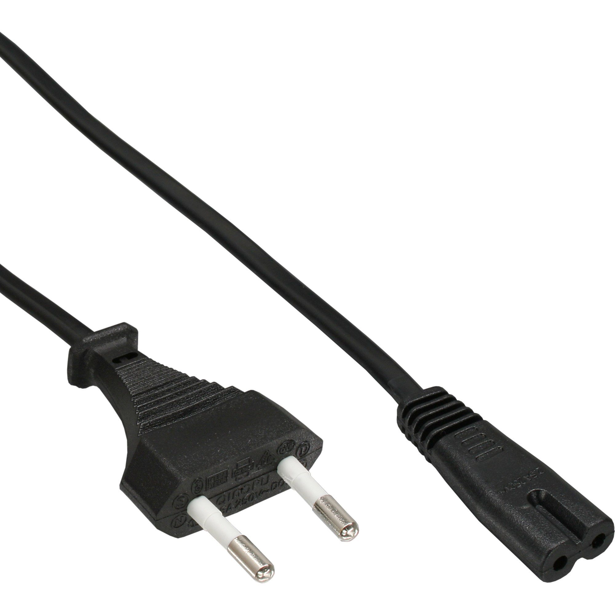 InLine® Netzkabel, Netzstecker auf Euro 8 C7 Stecker, 10m Stromkabel