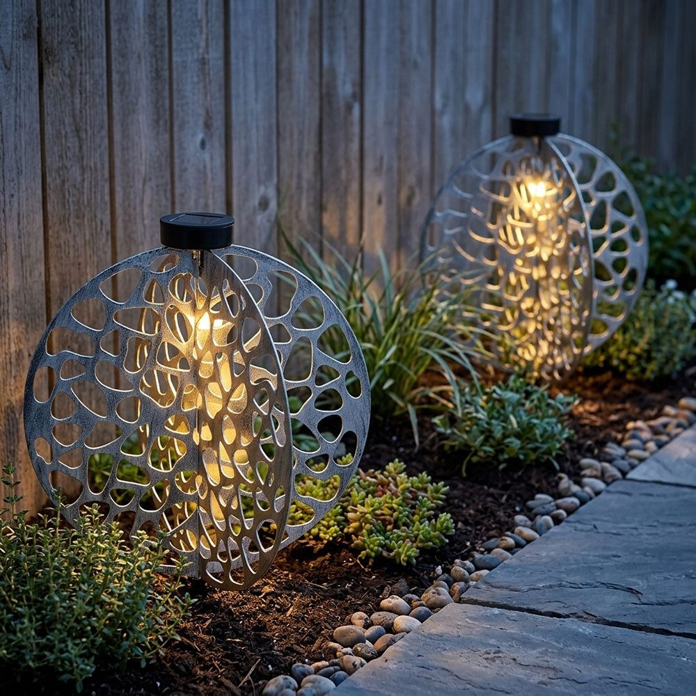 GLOBO LIGHTING LED Solarleuchte, LED-Leuchtmittel fest verbaut, Warmweiß, LED Solarlampe Erdspieß orientalische Dekoleuchte Gartenlampe 2x