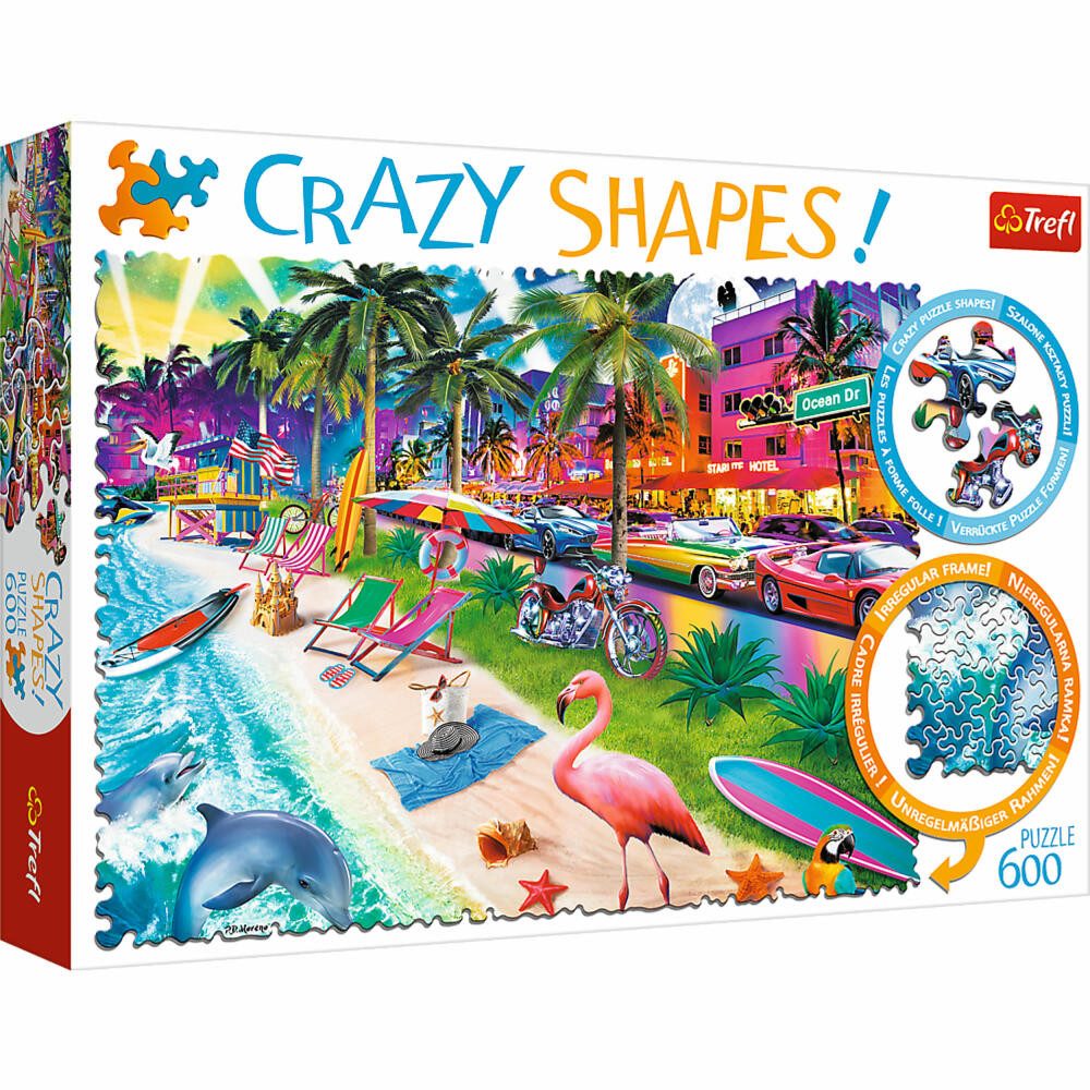 Trefl Puzzle Crazy Shapes Miami Beach, 600 Puzzleteile