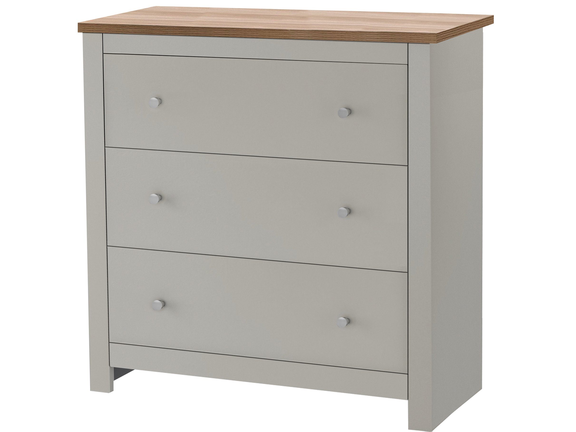 loft24 Kommode Eddie - Schubladenkommode Schrank Aufbewahrungskommode, mit 3 Schubladen, Landhausstil, Breite 79 cm, MDF