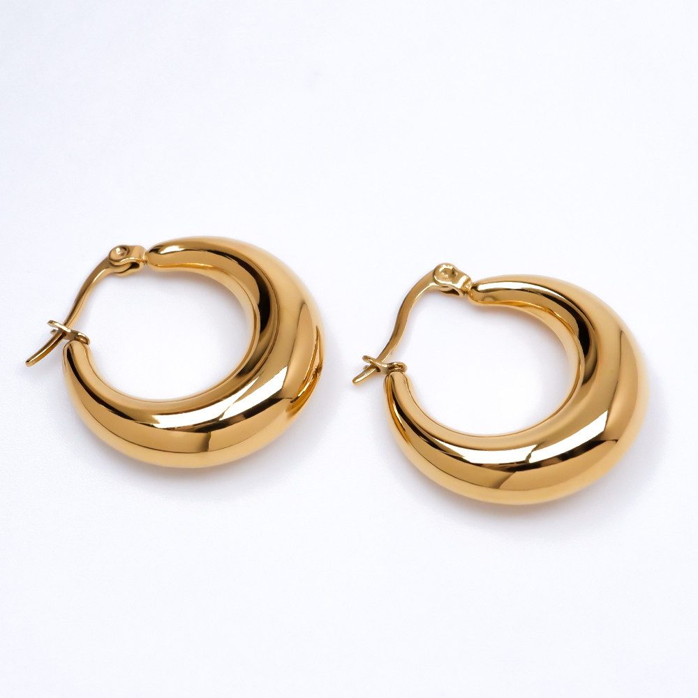SHELAGO Paar Creolen Chunky Hoop Ohrringe, leichte Statement Creolen – Bild 3 von 4
