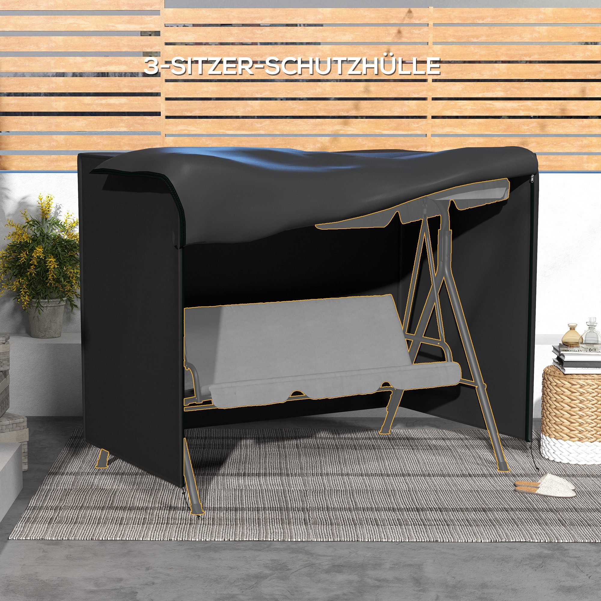MC Star Gartenmöbel-Schutzhülle Hollywoodschaukel Abdeckung 3 Sitzer, Wasse günstig online kaufen
