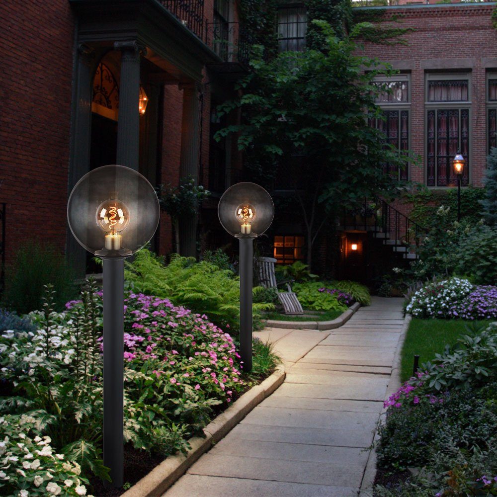 etc-shop Außen-Stehlampe, Leuchtmittel nicht Außen anthrazit Garten Standleuchte inklusive, Stehlampe Außen