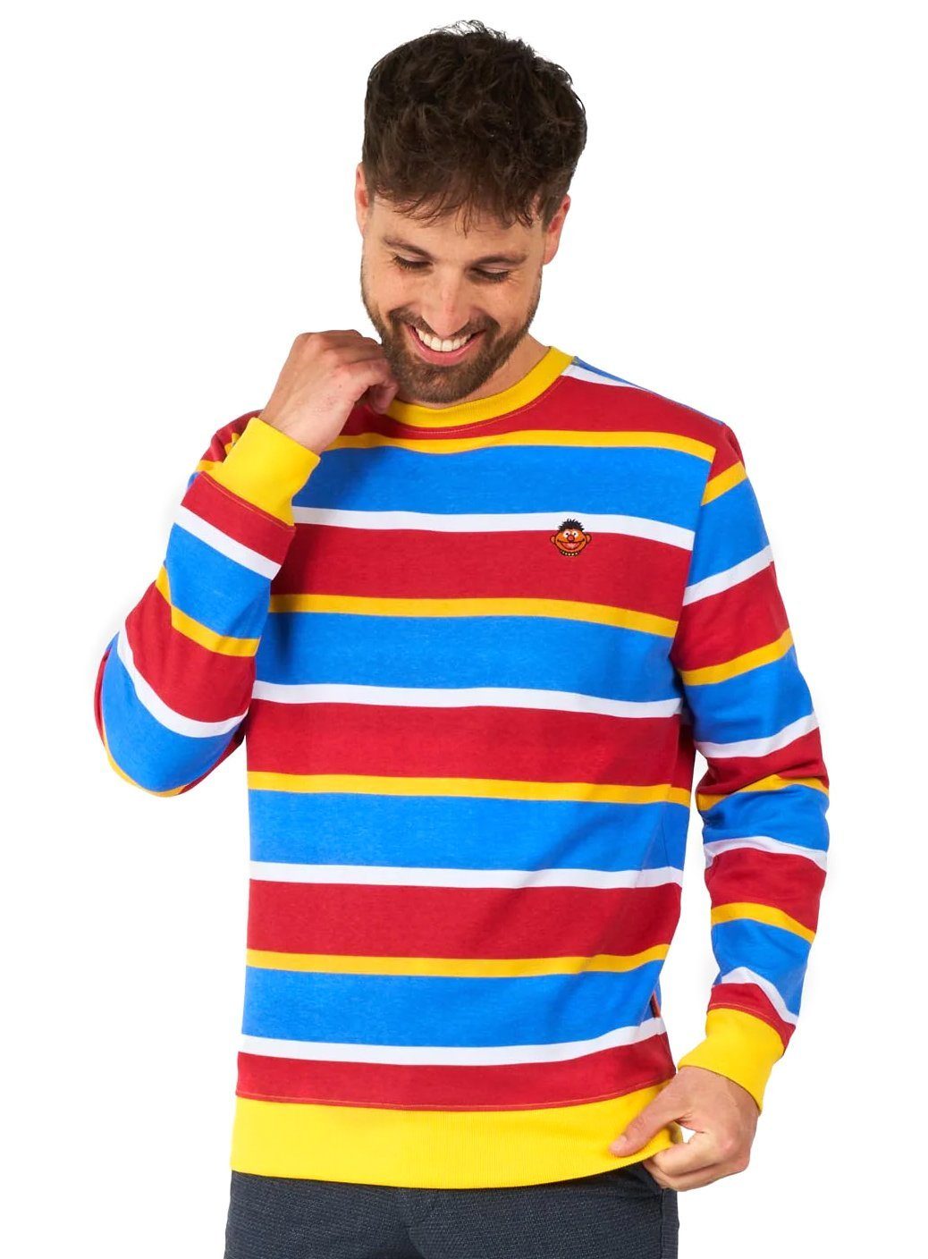Opposuits Kostüm OppoSuits – Sesamstraße Ernie Pullover, Ikonisch gestreifter Pulli von Ernie aus der Sesamstraße