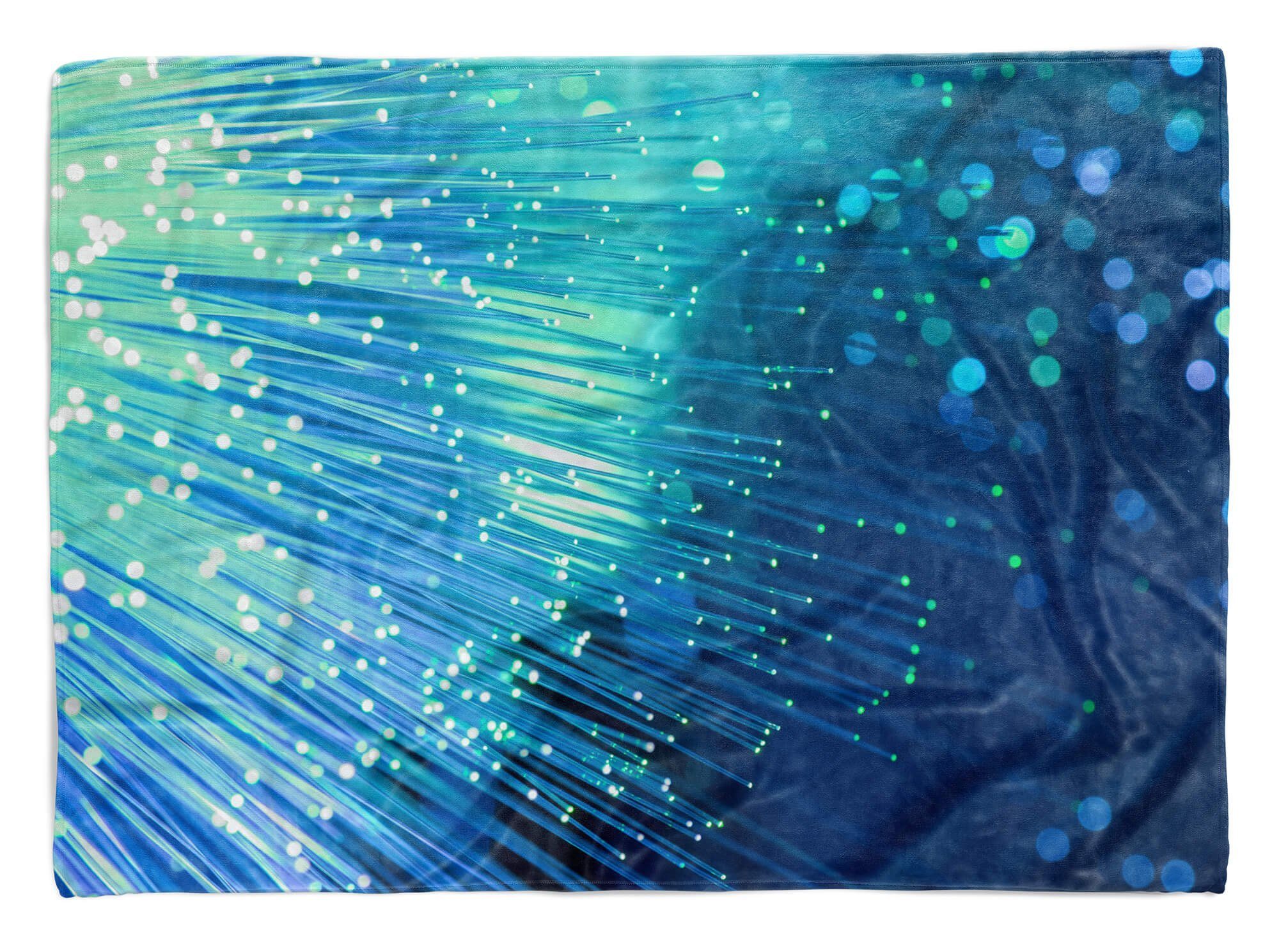Sinus Art Handtücher Handtuch Strandhandtuch Saunatuch Kuscheldecke mit Fotomotiv Blau Abstrakt Glasfasern Nah, Baumwolle-Polyester-Mix (1-St), Handtuch | Saunahandtücher