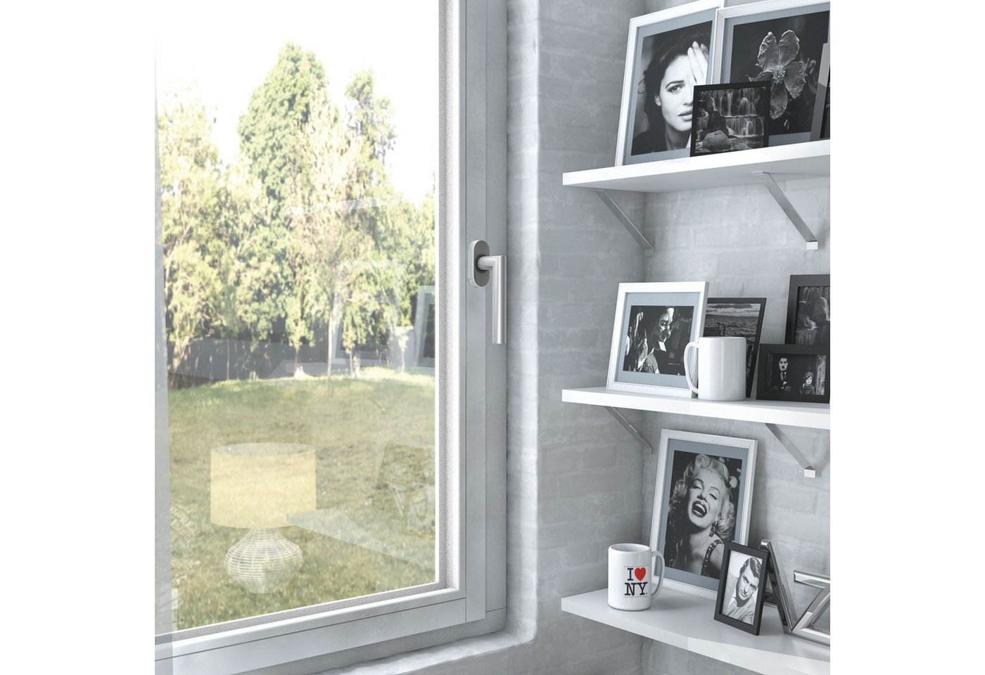 Thumbnail - BASI Fenstergriff Fensterbeschlag, 3 Stück, L: 13,5 cm, (Packung, 3-tlg), Edelstahl, Dreh-/Kipp Funktion Funktion, Vierk...