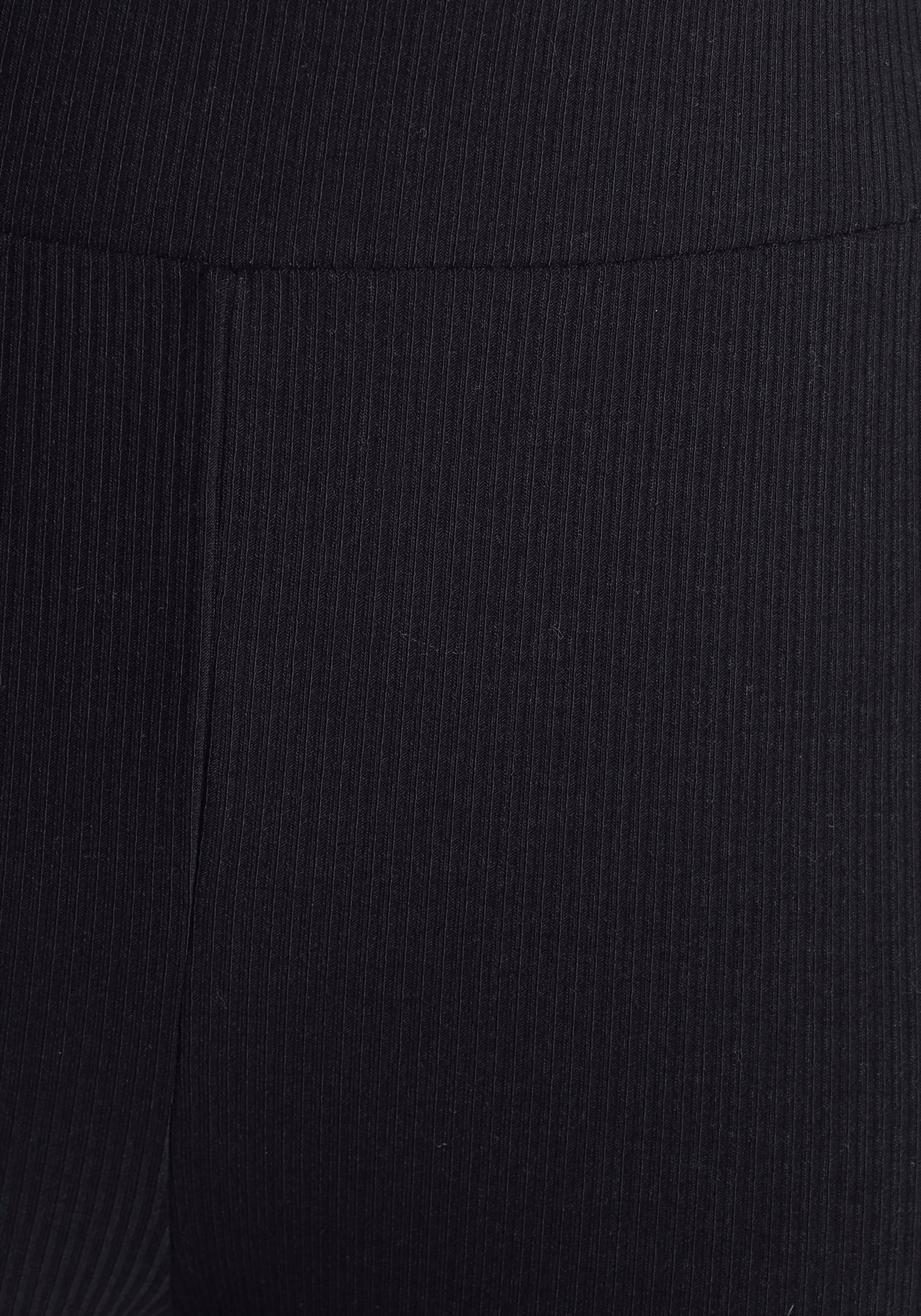 LASCANA Radlerhose mit passendem Top schwarz Homewear-Set Rippmaterial, aus