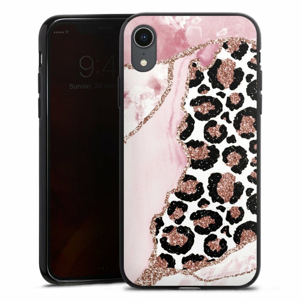 Handyhülle Leopard Glitzer Look Marmor Patterns and Textures Smooth Pink