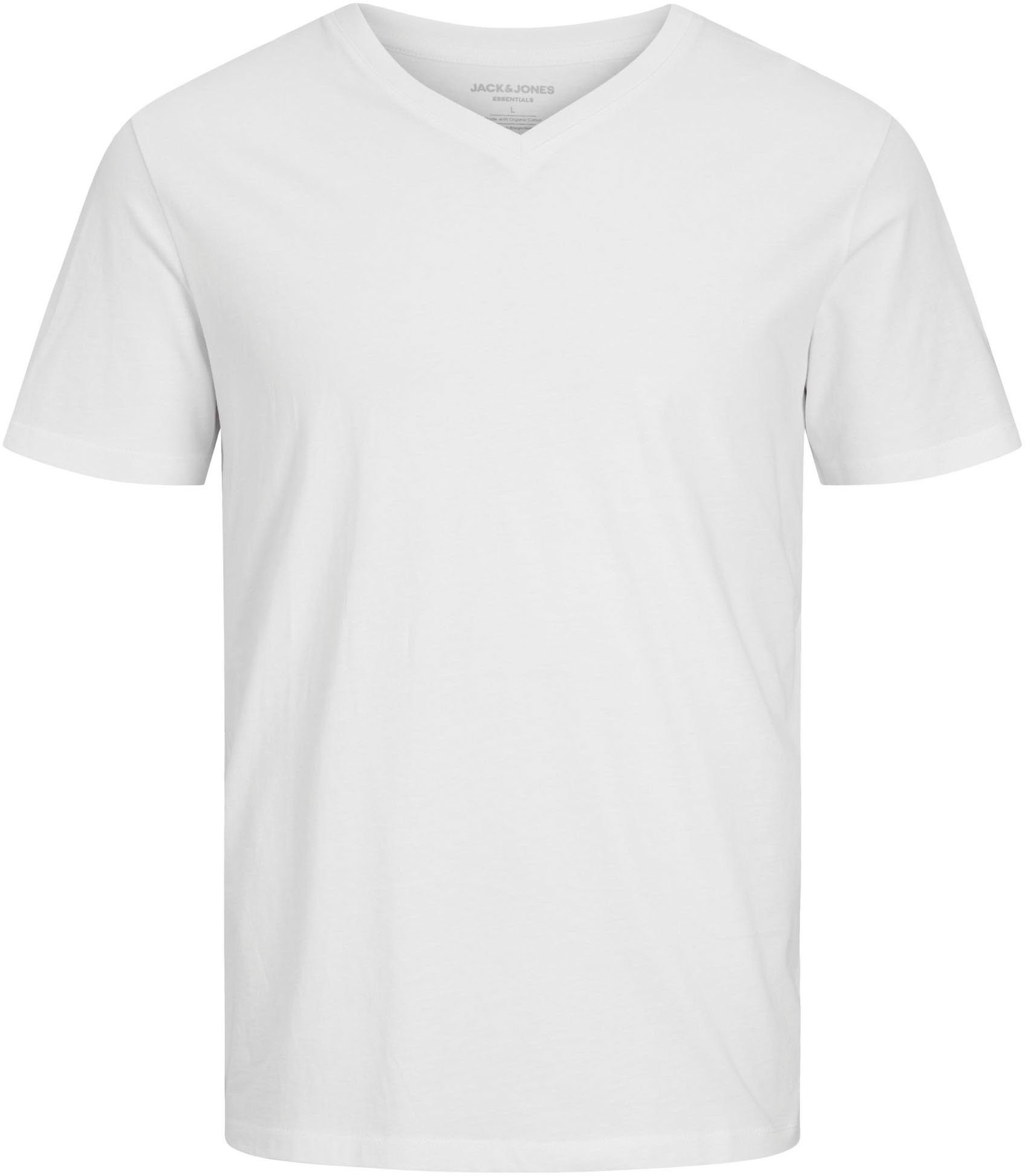 Jack & Jones BASIC white JJEORGANIC TEE V-Shirt