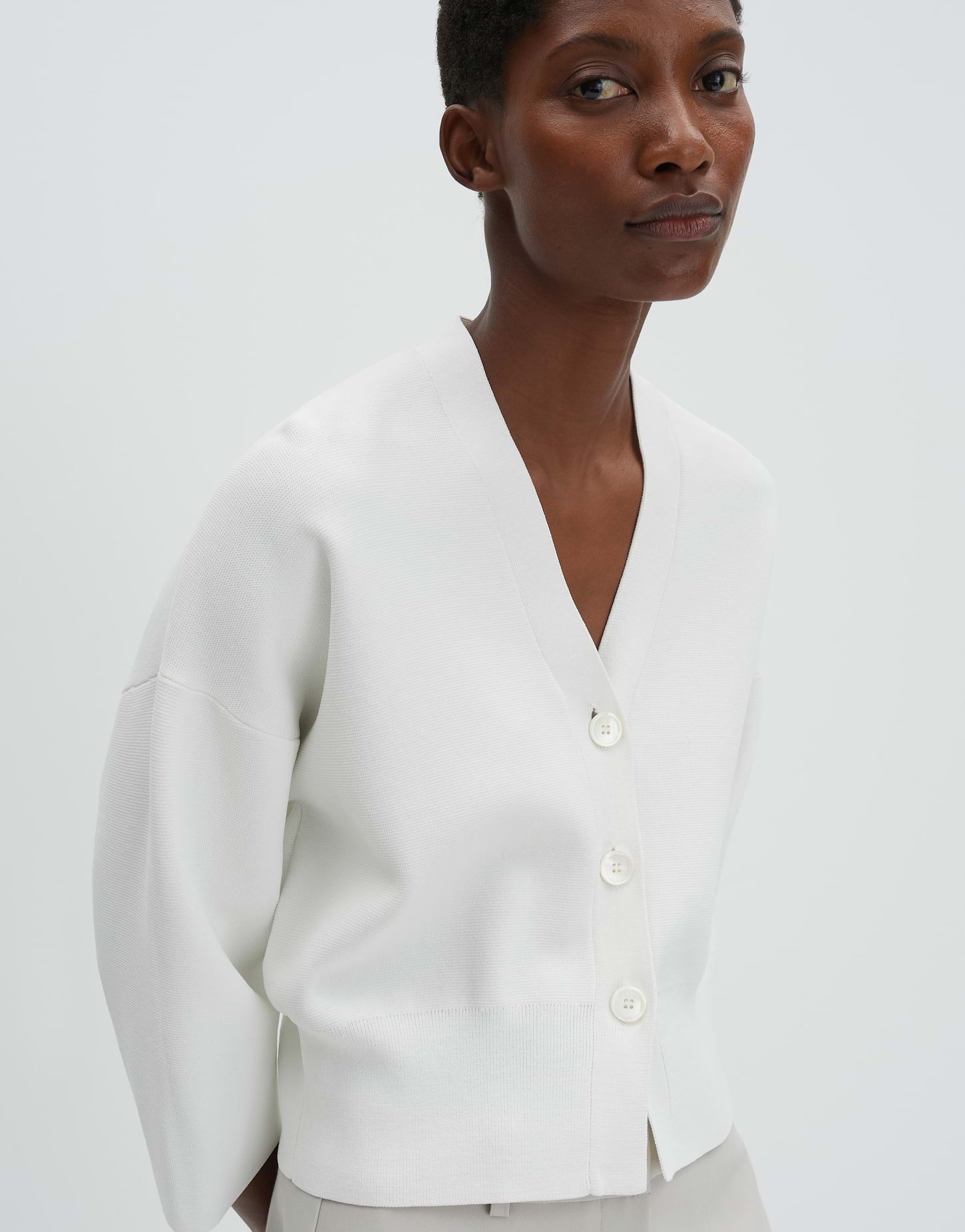 someday Cardigan Talera aus Milano-Strick Boxy Form mit 3/4 Arm und klassischem V-Neck
