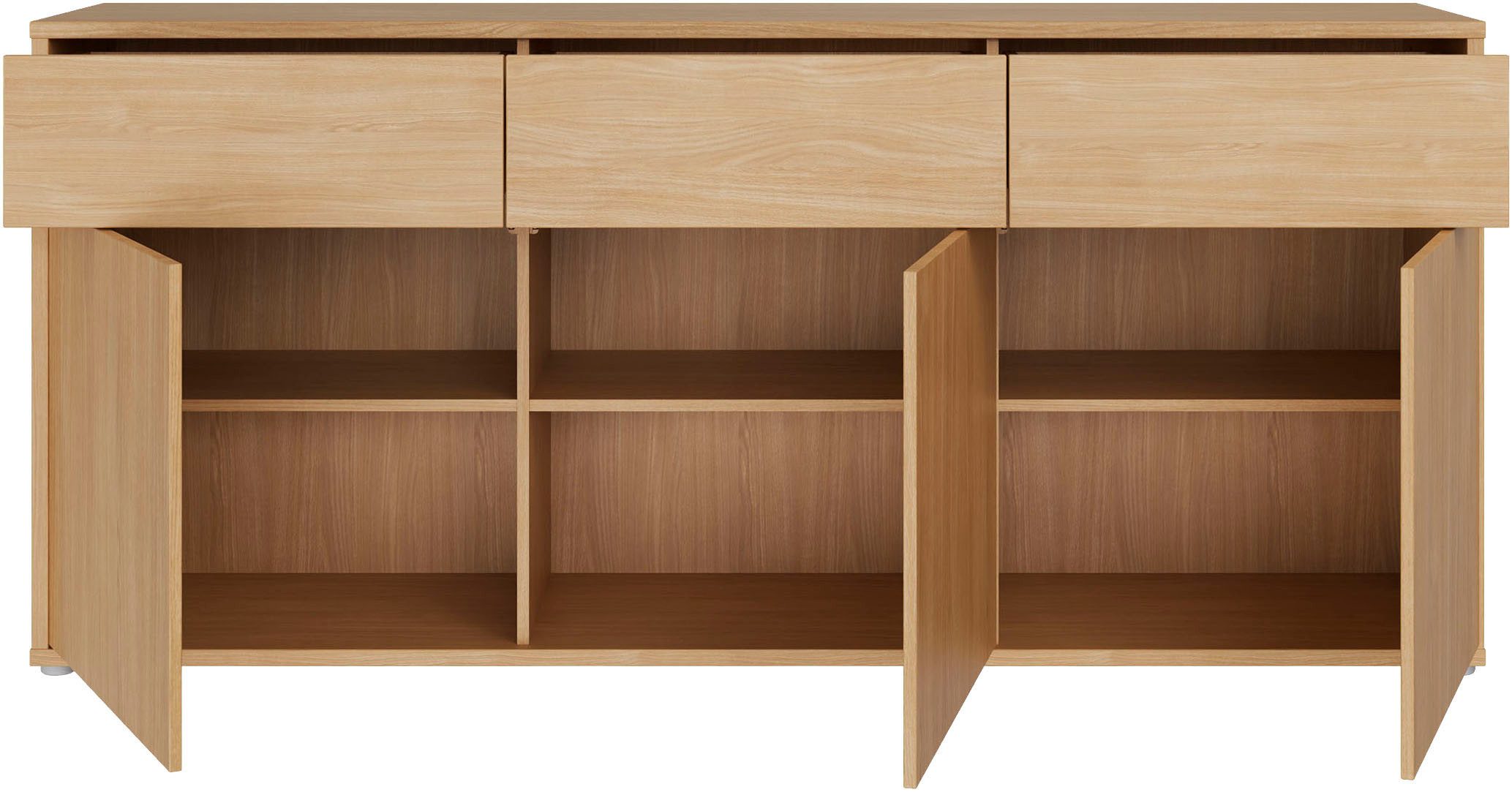 FORTE Sideboard Alice Springs, Sideboard, Breite 184,2 cm, viel Stauraum, Schubkästen mit Vollauszug, Push to open, grifflos