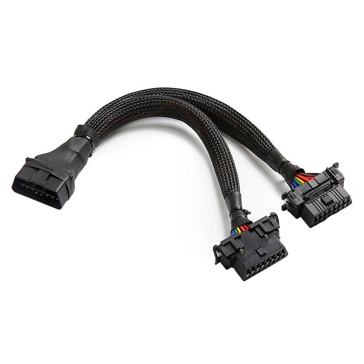 Bolwins A04C Bolwins OBDII 16pin Verlängerungskabel Adapter Male - Dual Female Elektro-Kabel, OBD2, OBD2 (30 cm), Verlängerung
