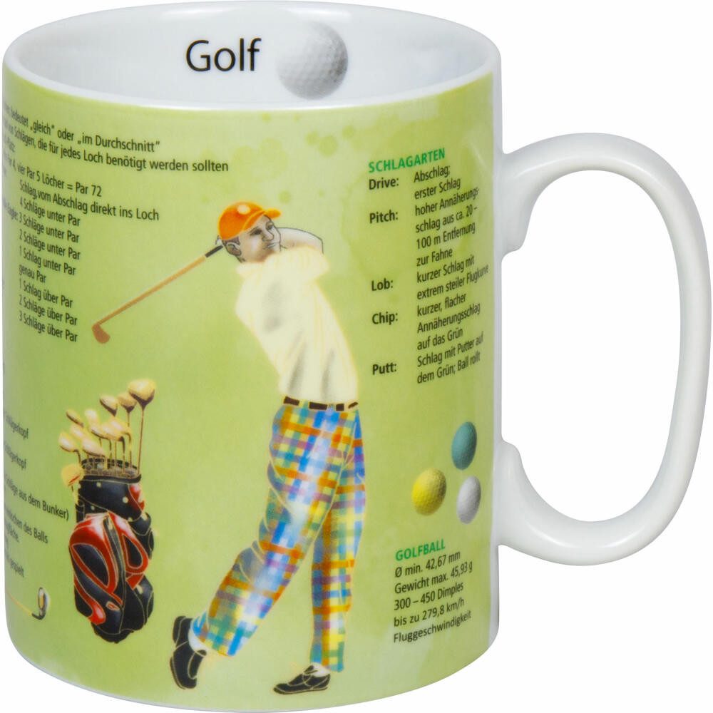 Könitz Becher Wissensbecher Golf, Porzellan