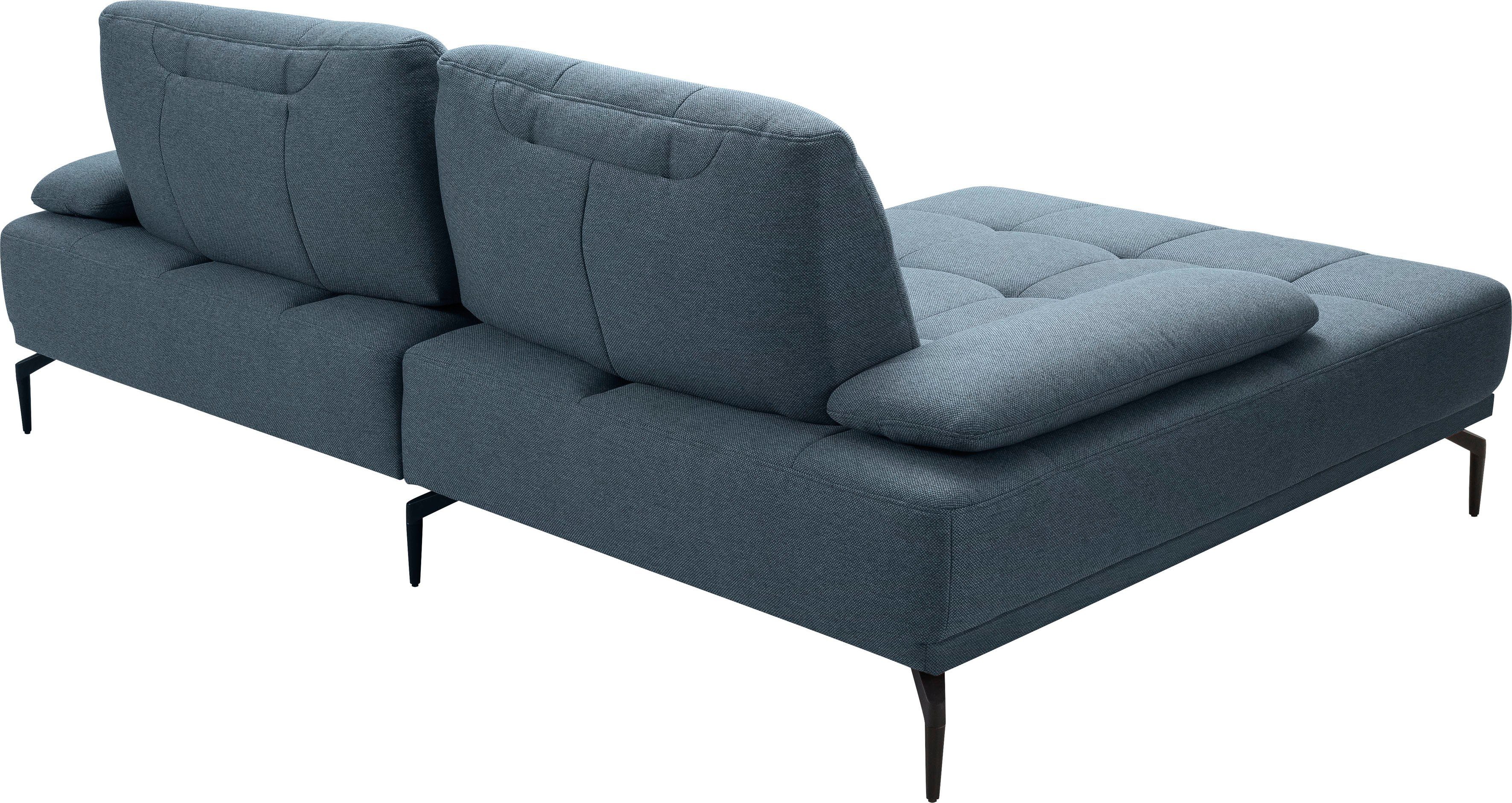 Sitztiefenverstellung, Armlehnenverstellung, - sofa fashion Ecksofa, Inklusive exxpo Metallfüße