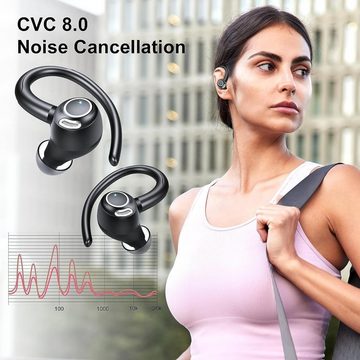 Tisoutec Kopfhörer Bluetooth On-Ear-Kopfhörer (Sprachsteuerung, True Wireless) In-Ear-Kopfhörer (integrierte Steuerung fur Anrufe und Musik, Bluetooth)
