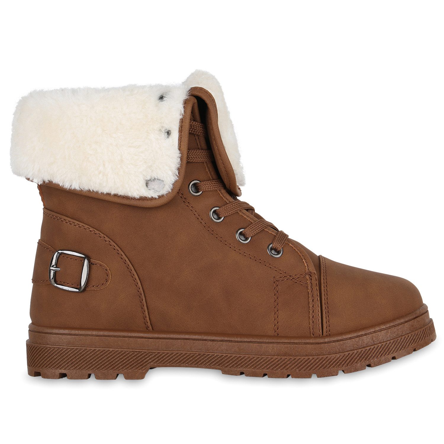 VAN HILL 840859 Sneaker Damen Sneaker High Chloe Warm gefütterte Winterschuhe mit Schnallen – Bild 2 von 4