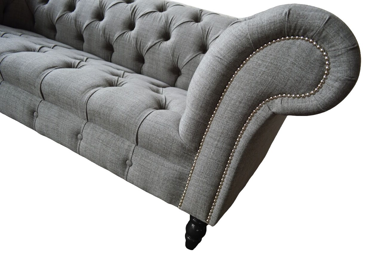 In JVmoebel Couchen Couch Sitz Europe Sitzer Sofa Stoff Made Textil Polster Sofa Neu, 3 Chesterfield