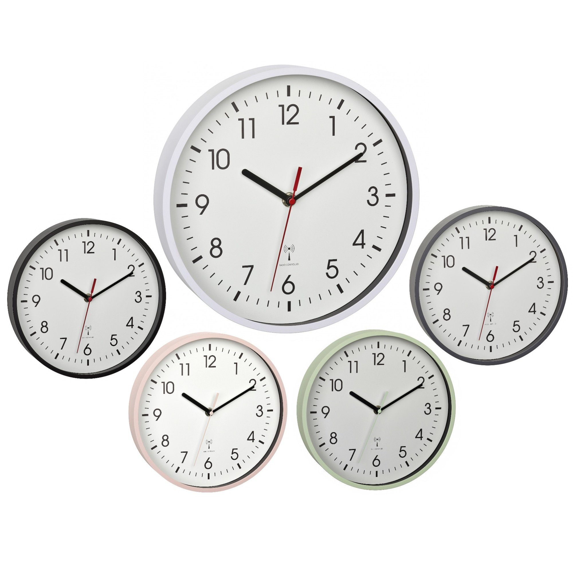 TFA Dostmann Wanduhr TFA 60.3550 analoge Funk-Wanduhr Funkuhr 245 mm mit Se günstig online kaufen