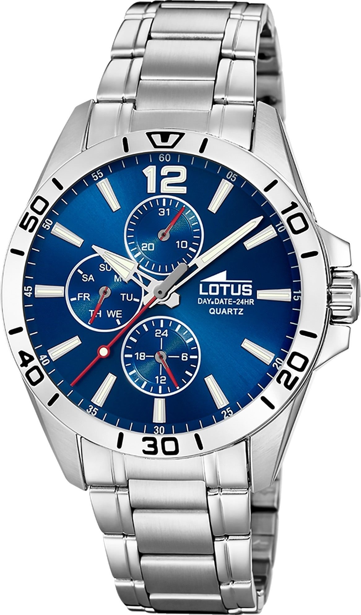 Lotus Quarzuhr Lotus Herrenuhr Multifunktion Armbanduhr, (Analoguhr), Herren Armbanduhr rund, groß (ca. 42mm), Edelstahl, Fashion