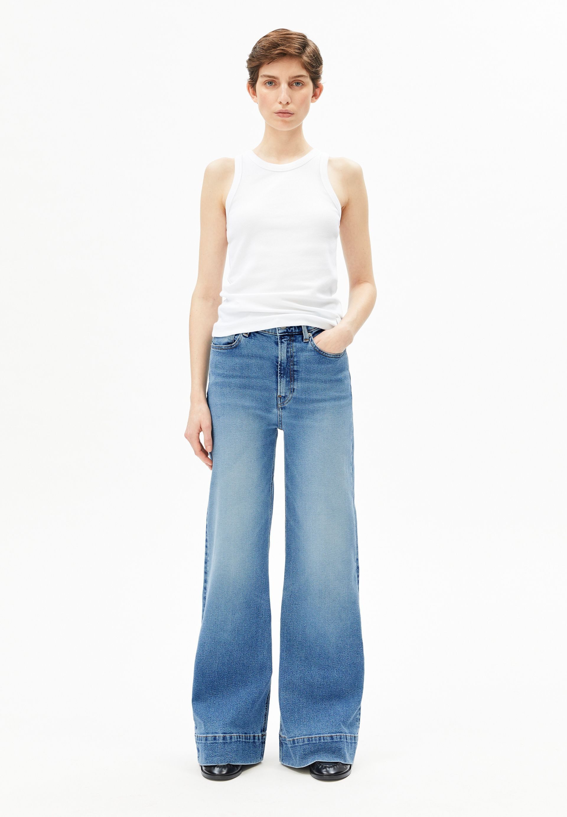 Armedangels Weite Jeans MURLIAA Wide Leg Jeans recycelter Baumwoll Mix (Comfort-Stretch, Skinny Fit) High waist