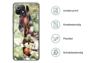 MuchoWow Handyhülle Pferde - Blüte - Frühling - Tiere, Phone Case, Handyhülle Xiaomi Mi 11 Lite, Silikon, Schutzhülle