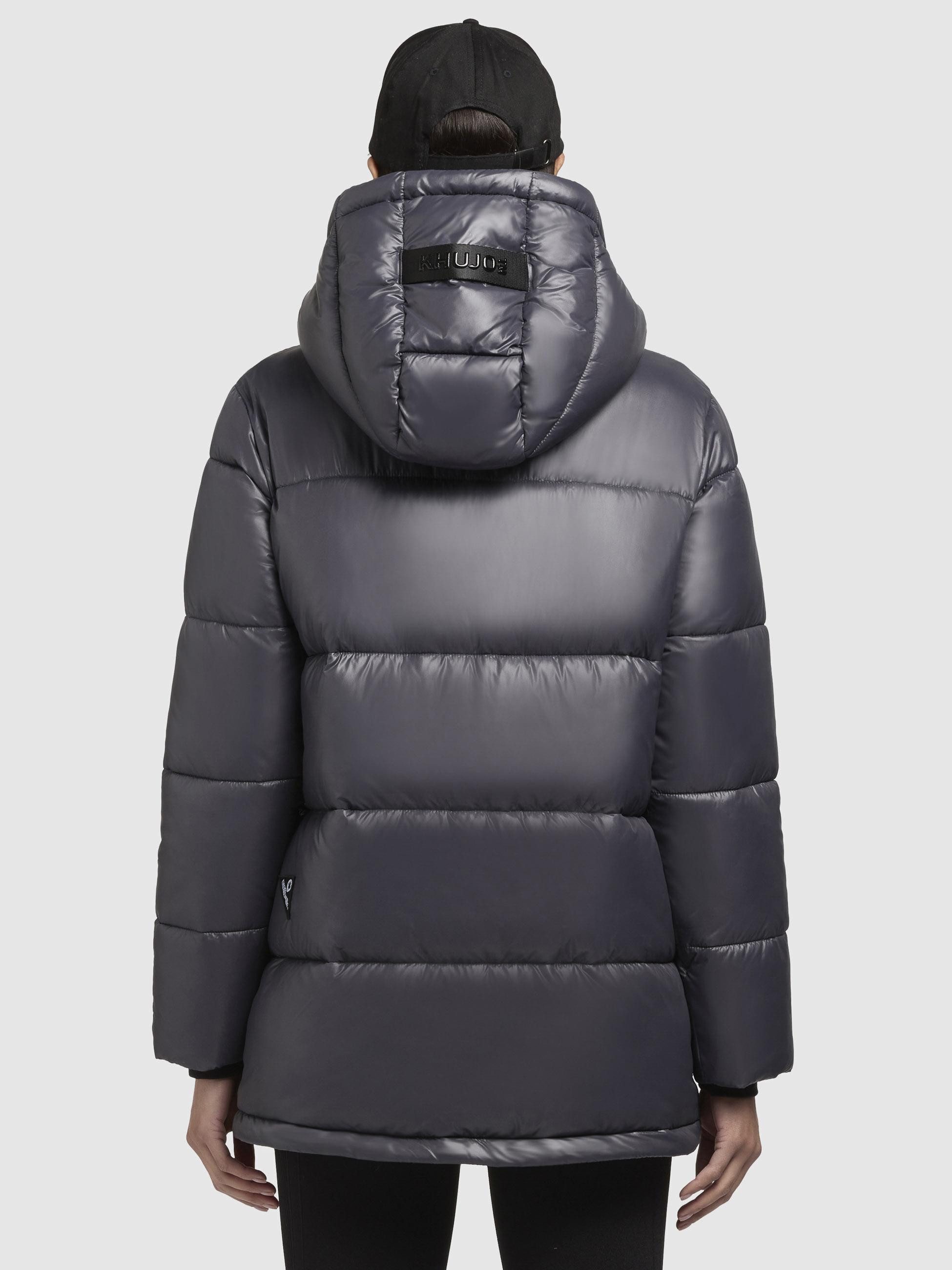 khujo Steppjacke Word3 Satin-YM Glänzender Damen Kurzmantel