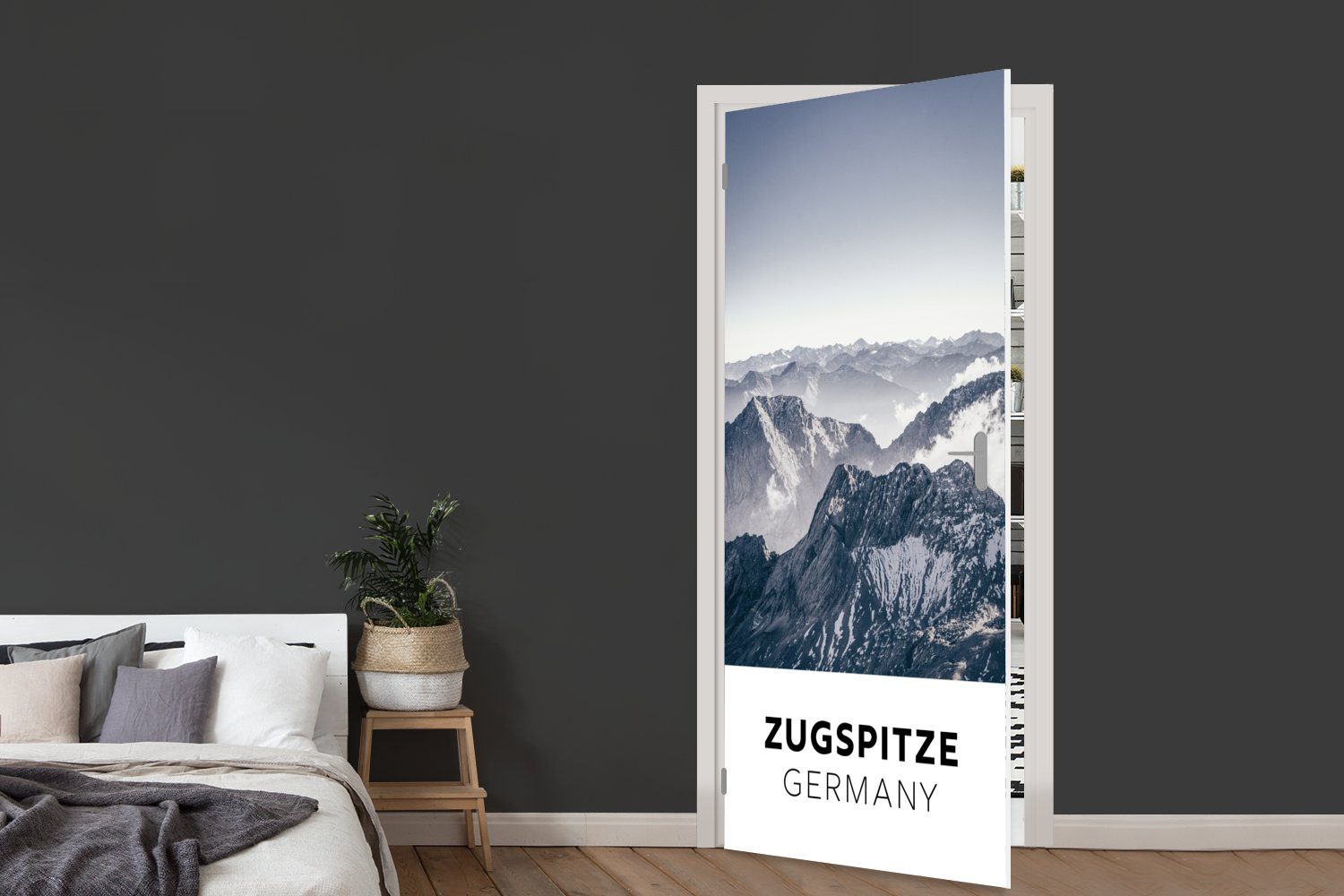 MuchoWow Türtapete Deutschland - Matt, (1 Türaufkleber, Tür, Fototapete St), 75x205 - bedruckt, cm für Wolken, Berge