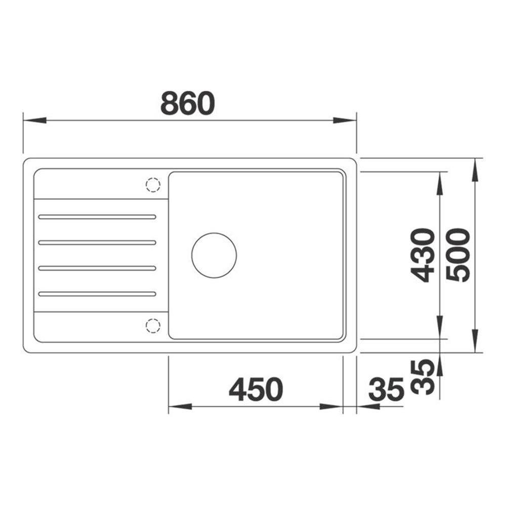 Einbauspüle 6 Blanco Ablauffernbedienung, 86/50 S Softweiß XL ohne Silgranit, cm Granitspüle BLANCO LEGRA