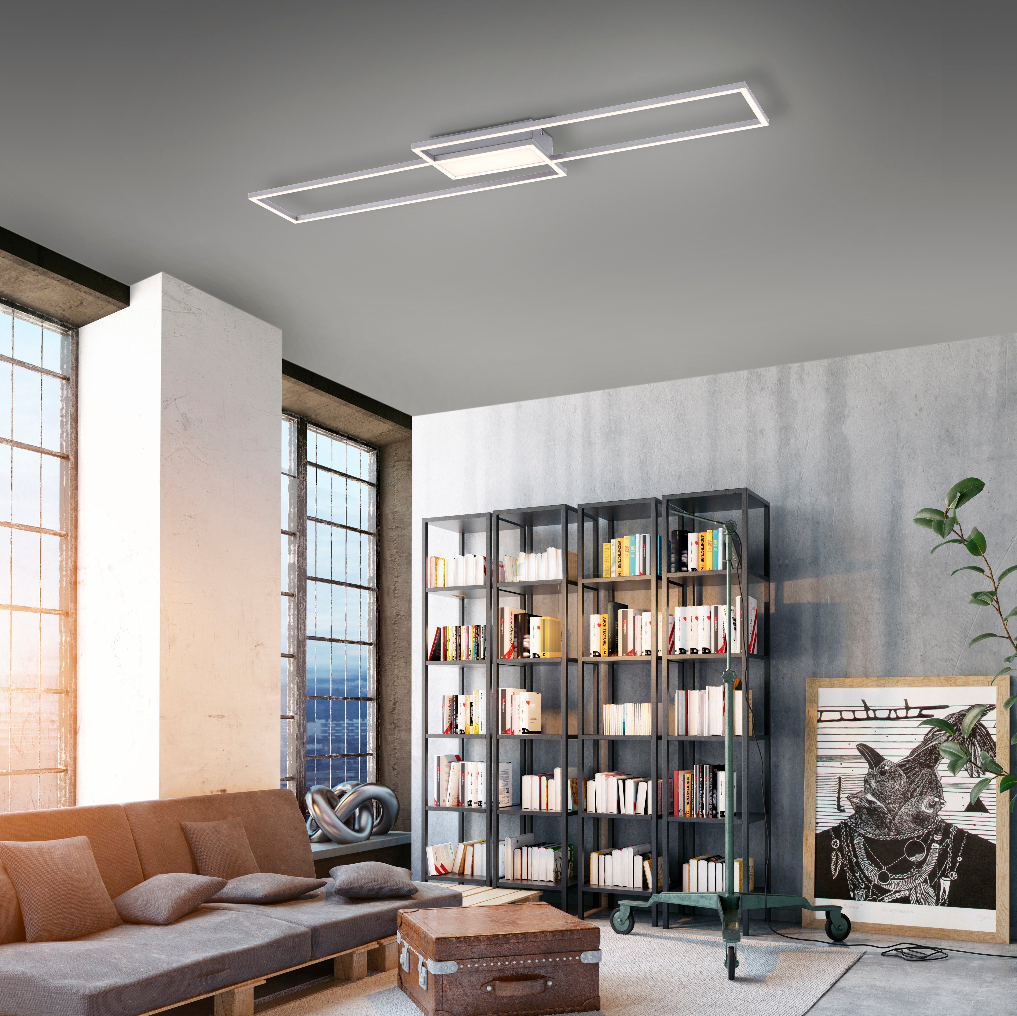 JUST LIGHT Deckenleuchte ASMIN, CCT - über Fernbedienung, Memory, nach Trennung vom Netz, dimmbar über Fernbedienung, LED fest integriert, warmweiß - kaltweiß, CCT - über Fernbedienung, dimmbar, Serienschalter, Memory