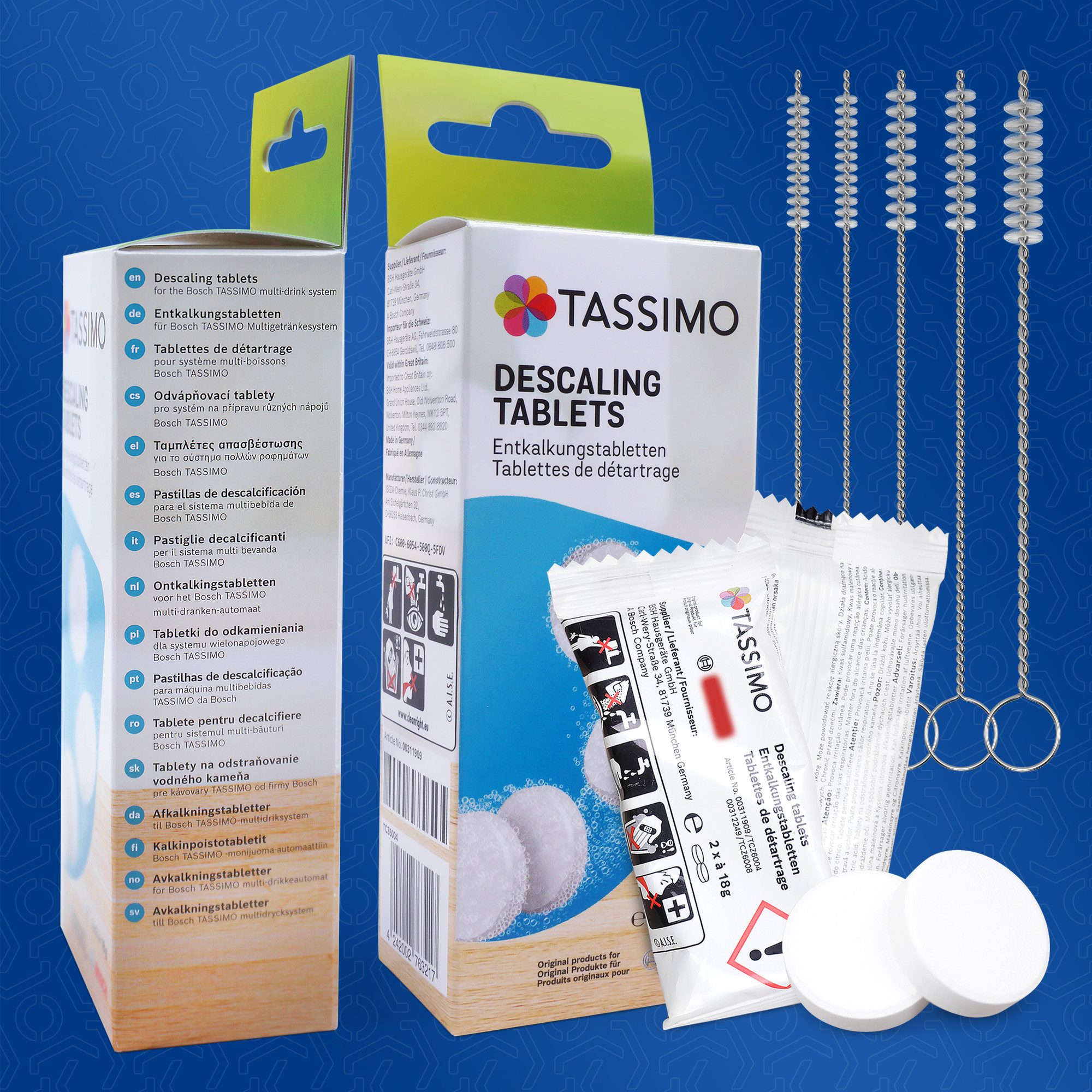 VIOKS 4x Entkalkungstabletten + 5x Reinigungsbürsten Entkalker (Kapselautomat)