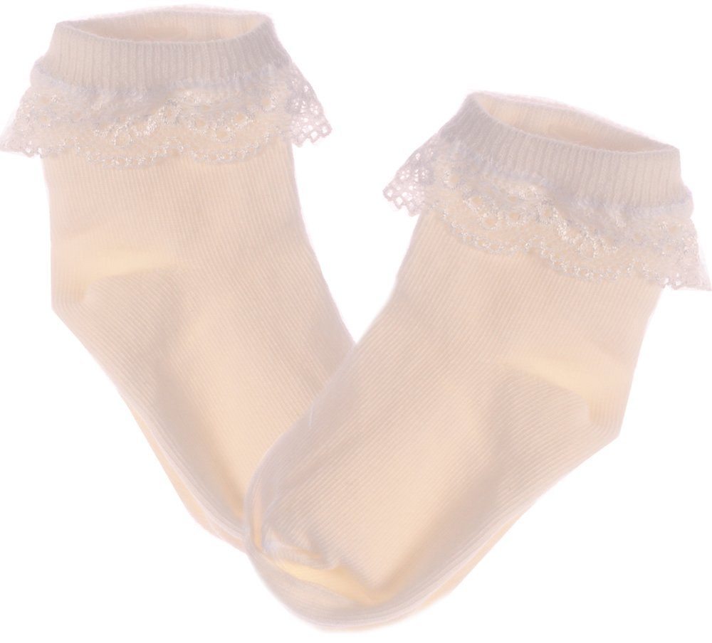 La Bortini Socken Socken mit Rüschen in Weiß für Baby und Kinder 0Mon bis 3Jahre