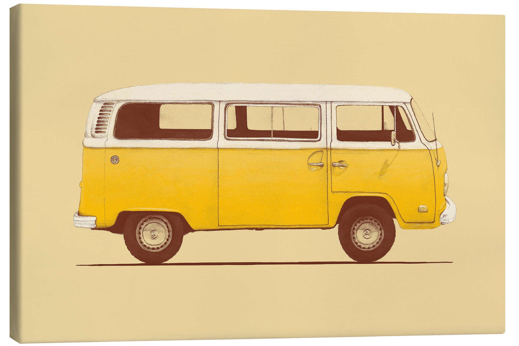 Posterlounge Wandbild Yellow Van, Florent Bodart, erhältlich als Poster, Leinwandbild, Wandsticker oder Acrylglasbild