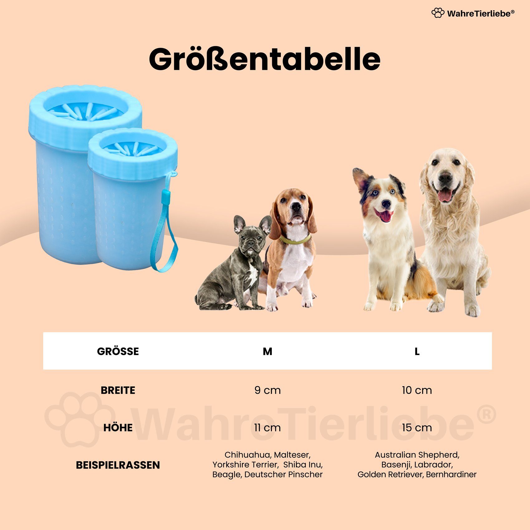Wahre Tierliebe Hundehandtuch Hunde Pfotenreiniger - entfernt Schmutz - für Groß und Klein, schnell trocknend, schnelle Reinigung