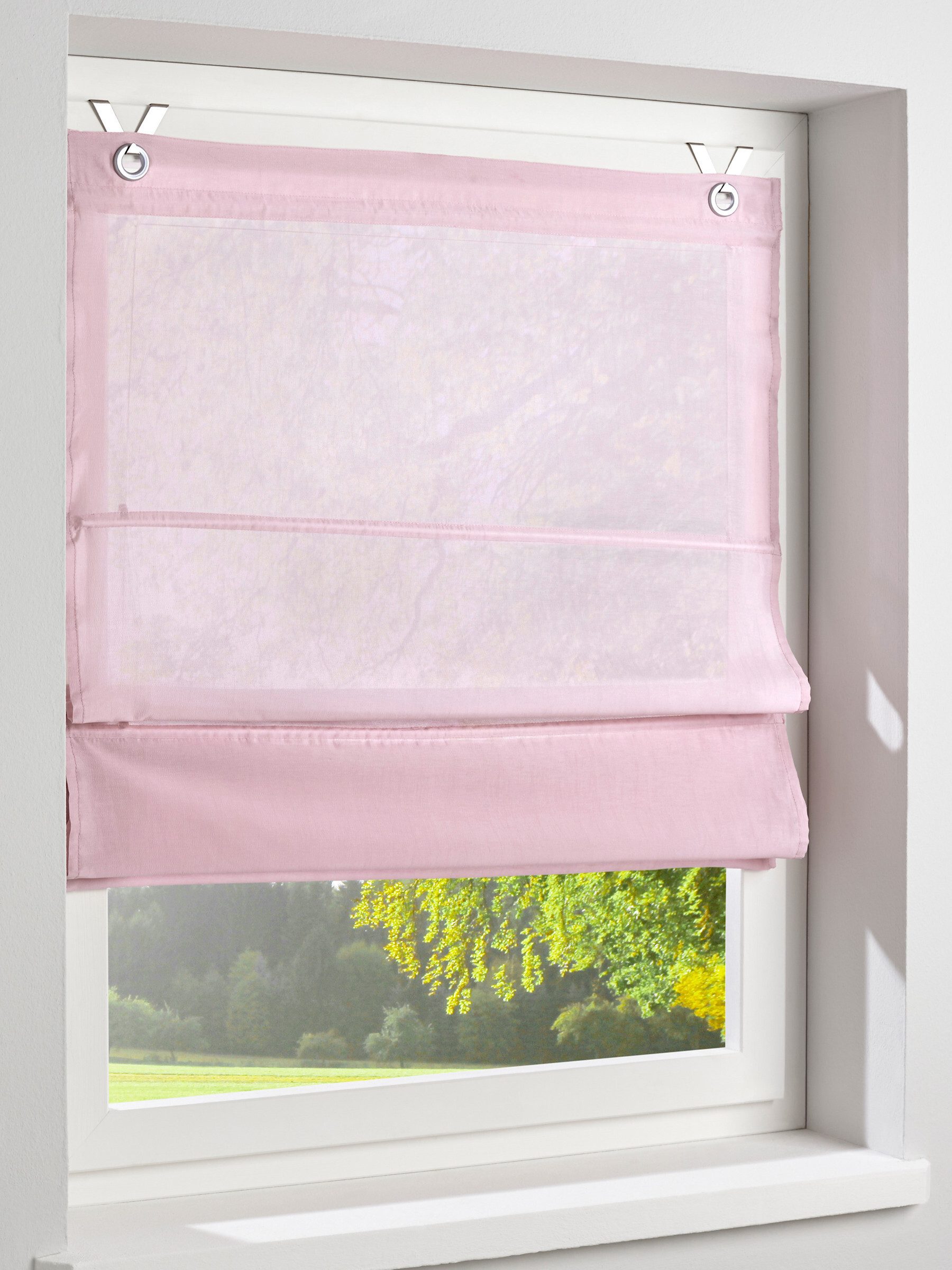 Rollo Raffrollo, heine, halbtransparent, Ösen günstig online kaufen