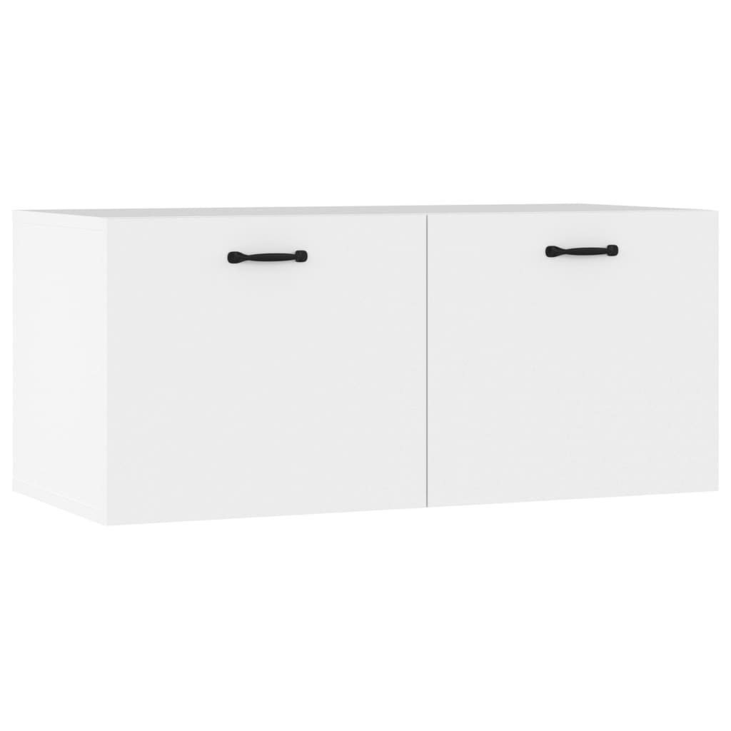 furnicato Wandhängeschrank Eleganter Wandschrank in Weiß, 80 x 36,5 x 35 cm, 1-tlg., Feuchtigkeitsbeständiger Schwebeschrank mit Fächern für das Wohnzimmer