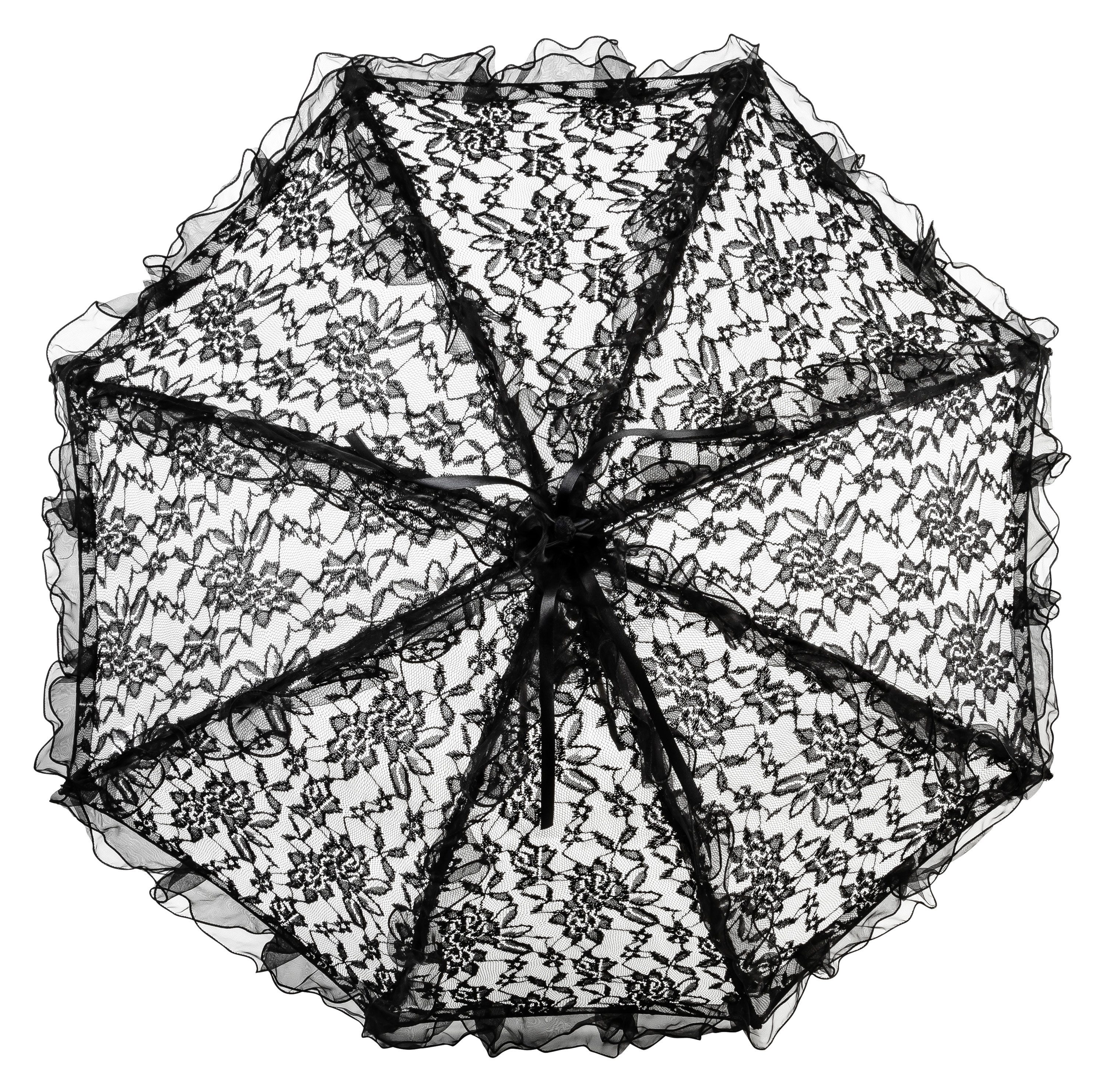 Hochzeitsschirm Désirée Stockregenschirm Spitzenschirm Lilienfeld von Brautschirm schwarz