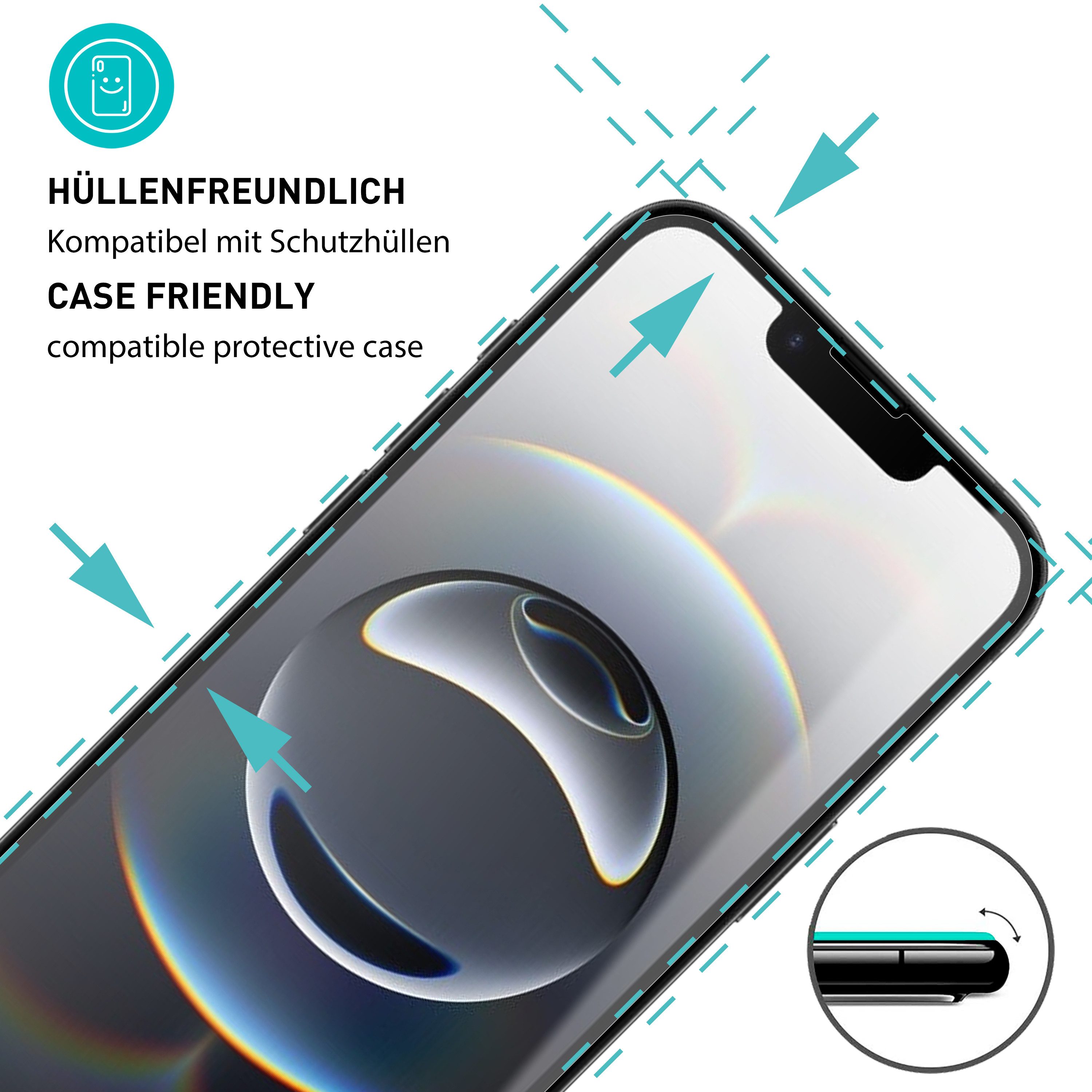 smartect Displayschutzglas Schutzglas Panzerfolie Klar für iPhone 16e, Set, 3 Stück, Schutzfolie Glasschutz Bildschirm
