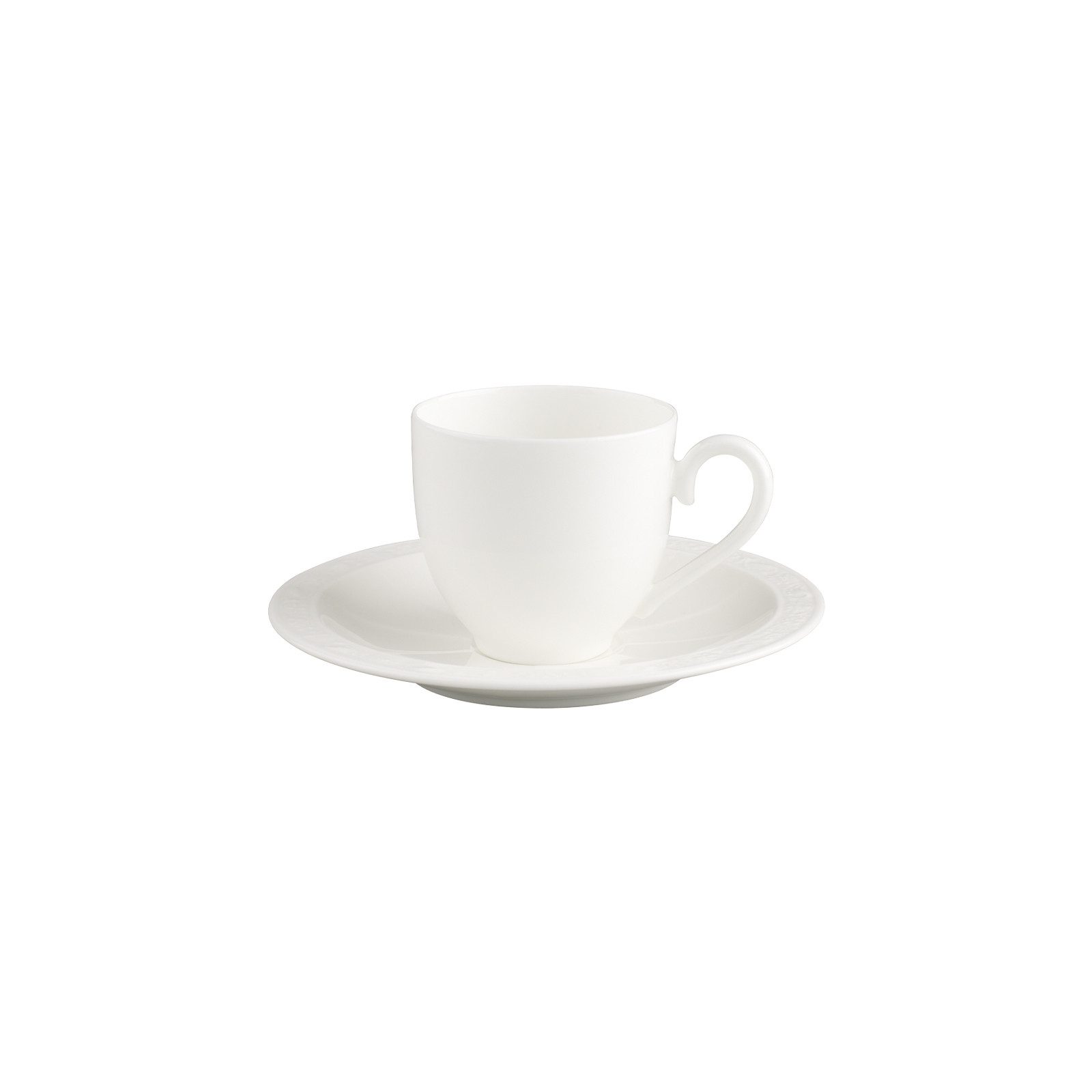 Villeroy & Boch Tasse White Pearl Espressotasse mit Untertasse 70 ml, 1-tlg., Porzellan