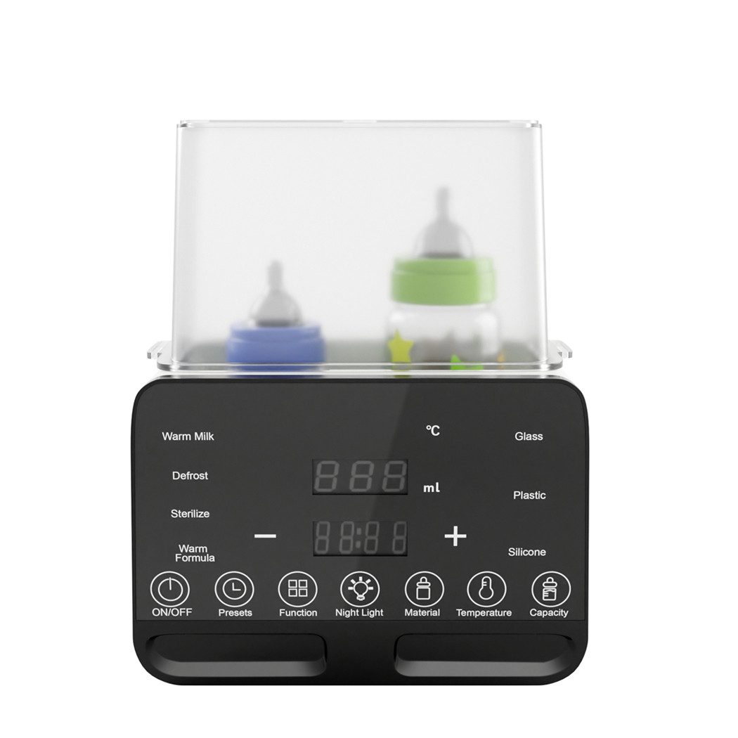 CkeyiN Babyflaschenwärmer 2 Flaschen 10 IN 1 Baby Flaschenwärmer, Konstante Temperatur in 24h, Timer-Funktion präzise Temperaturregelung BPA-frei Touchscreen