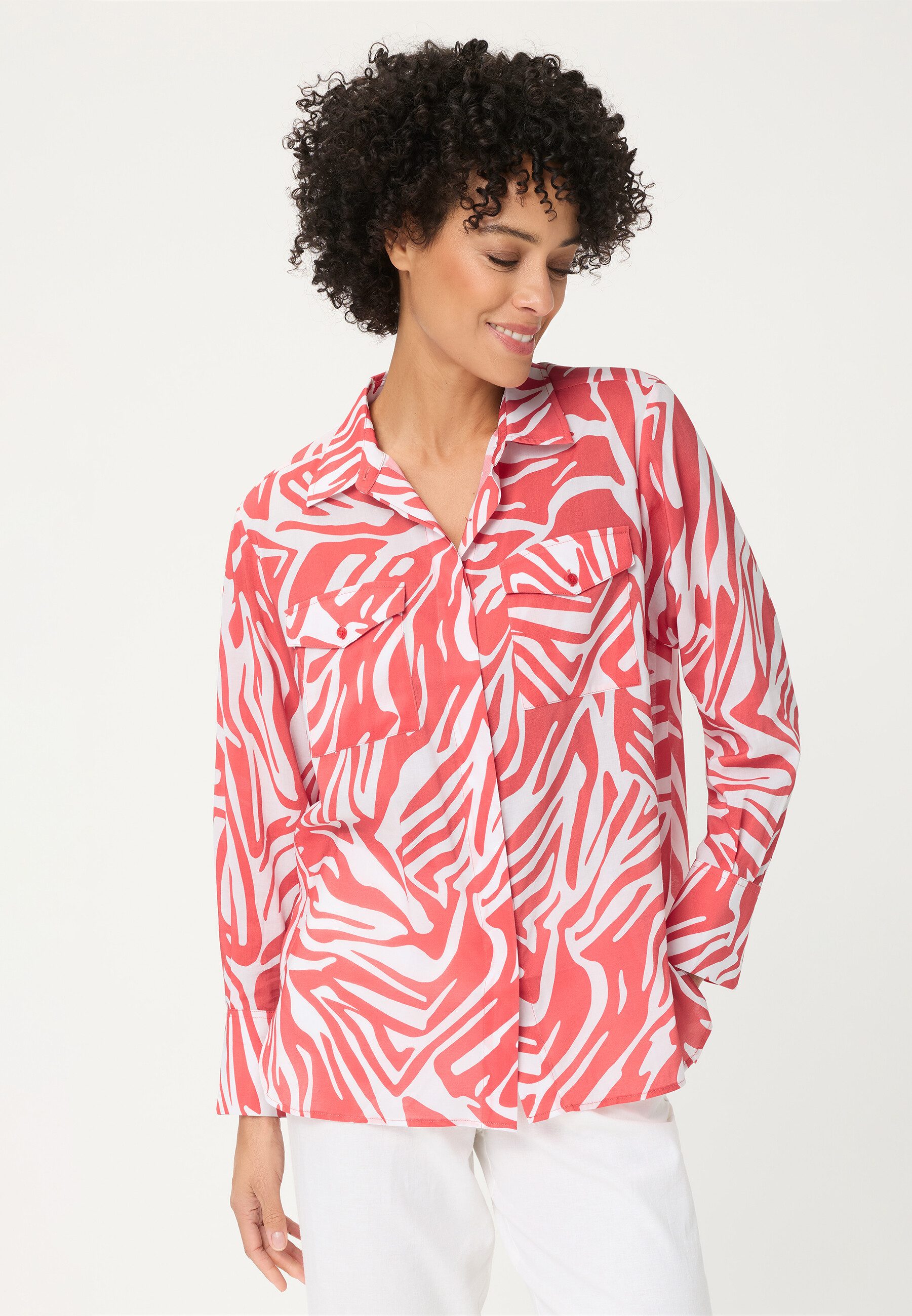 Olsen Hemdbluse Bluse mit Allover-Dessin