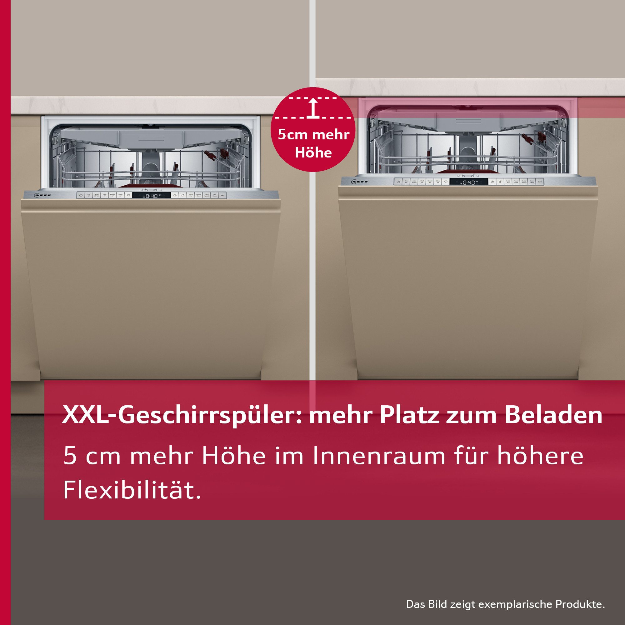 NEFF vollintegrierbarer Geschirrspüler XXL S255ECXI3E, 14 Maßgedecke, Automatische Türöffnung für mehr Effizienz, flexible Körbe, Time Light